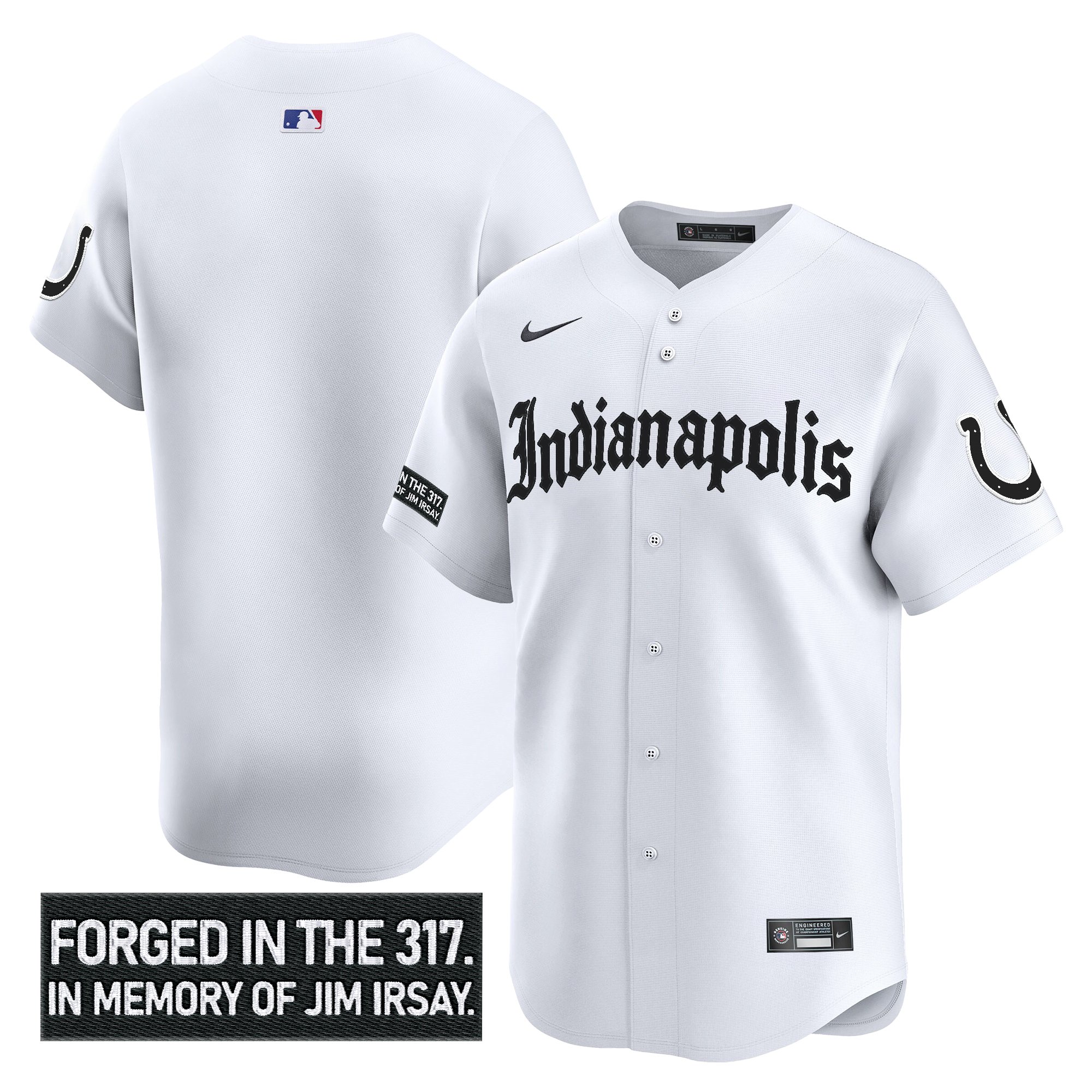 Team Men's Indianapolis Colts 'Jim Irsay Tribute' Vapor Baseball White Jersey - All Stitched