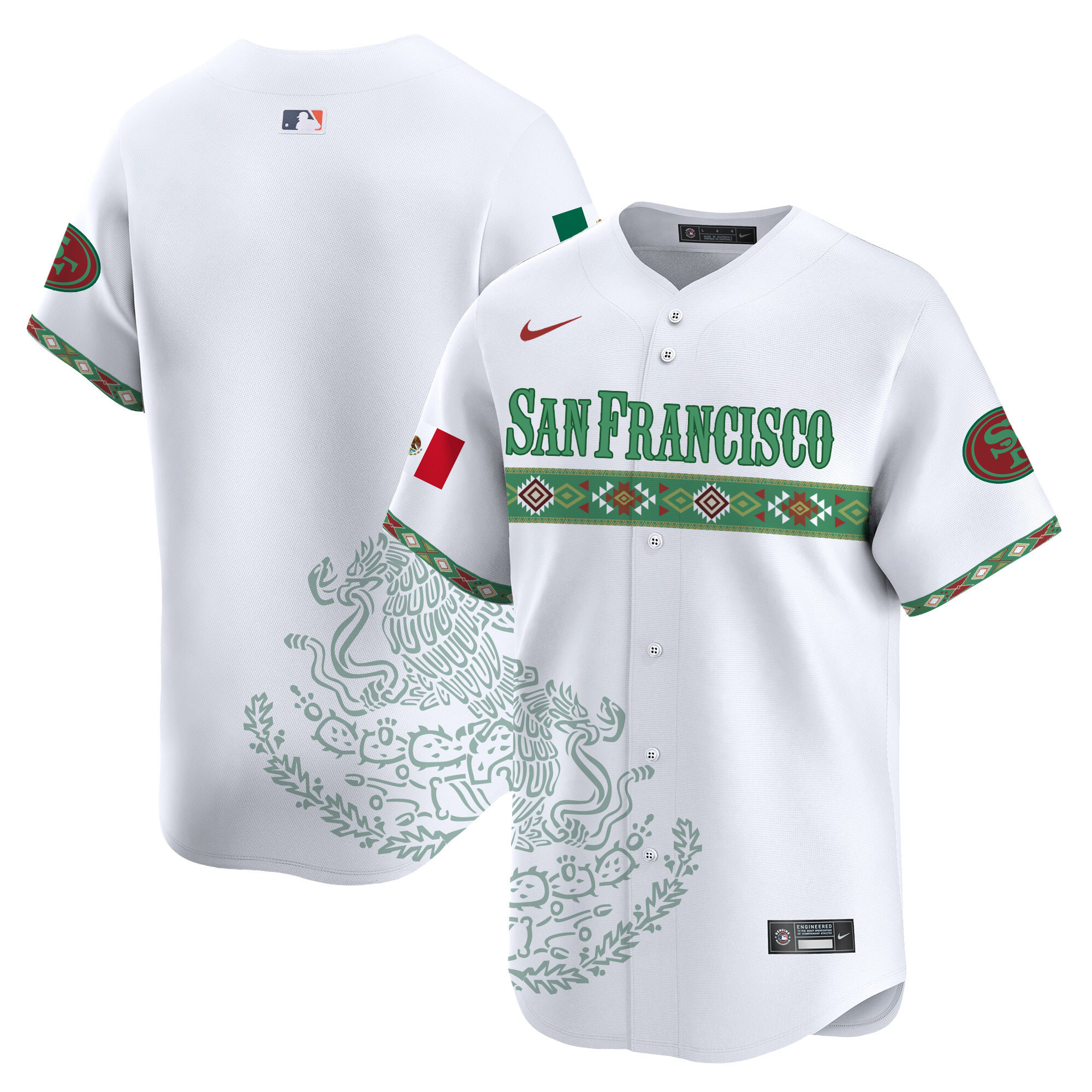 Team Men's San Francisco 49ers Mexico Vapor Premier Limited Jersey - Printed White Jersey - All Stitched