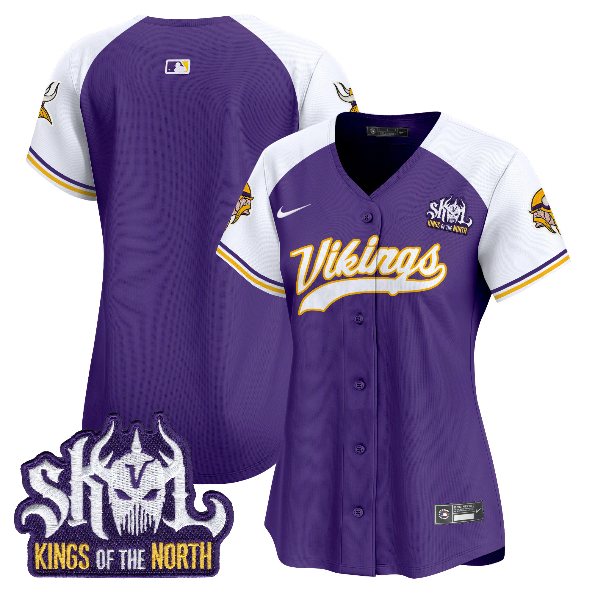 Team Women's Minnesota Vikings Kings Of The North Patch Vapor Premier Limited Purple Alternate Jersey - All Stitched