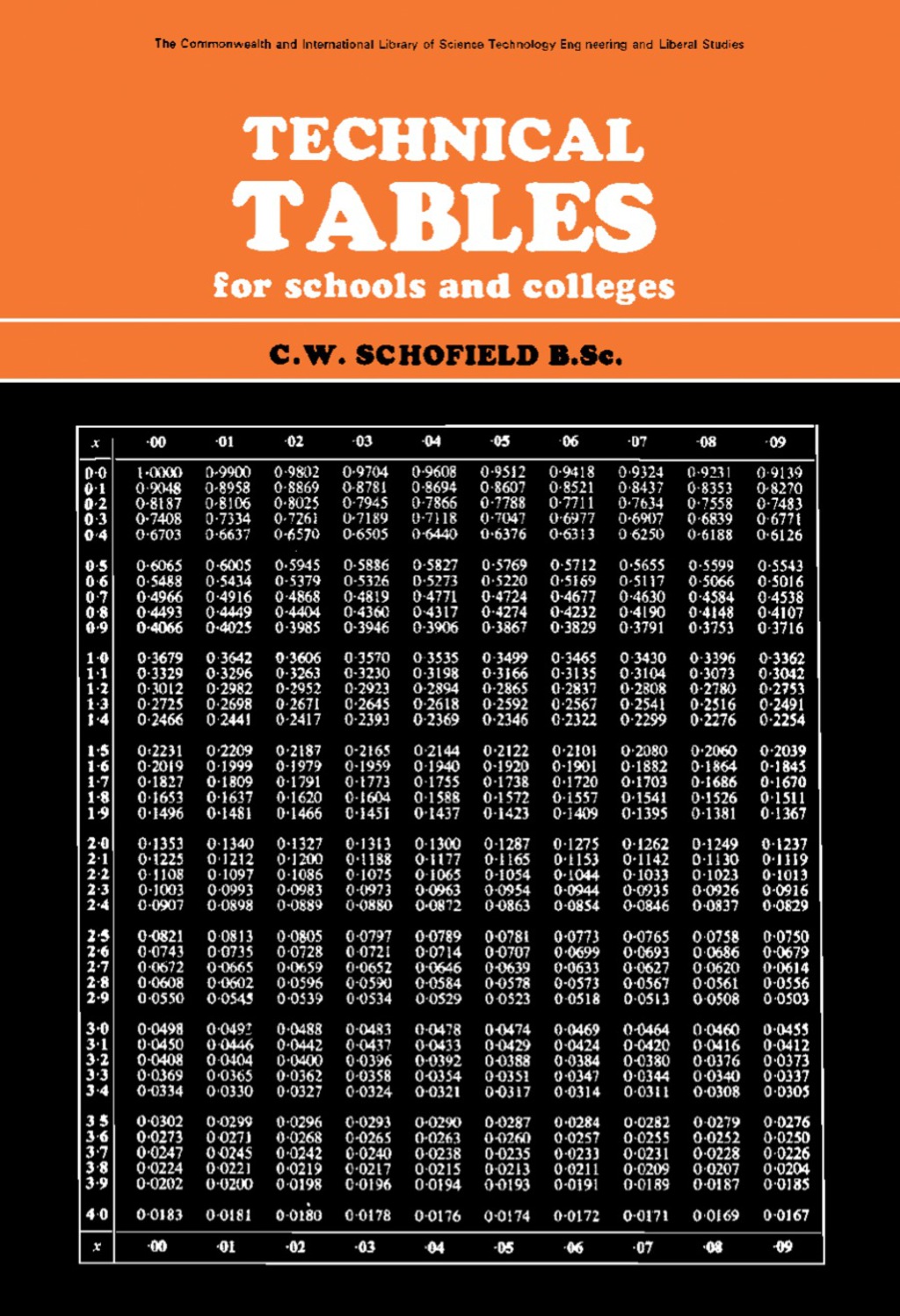 Technical Tables for Schools and Colleges The Commonwealth and International Library Mathematics Division - (PDF/EPUB Version)