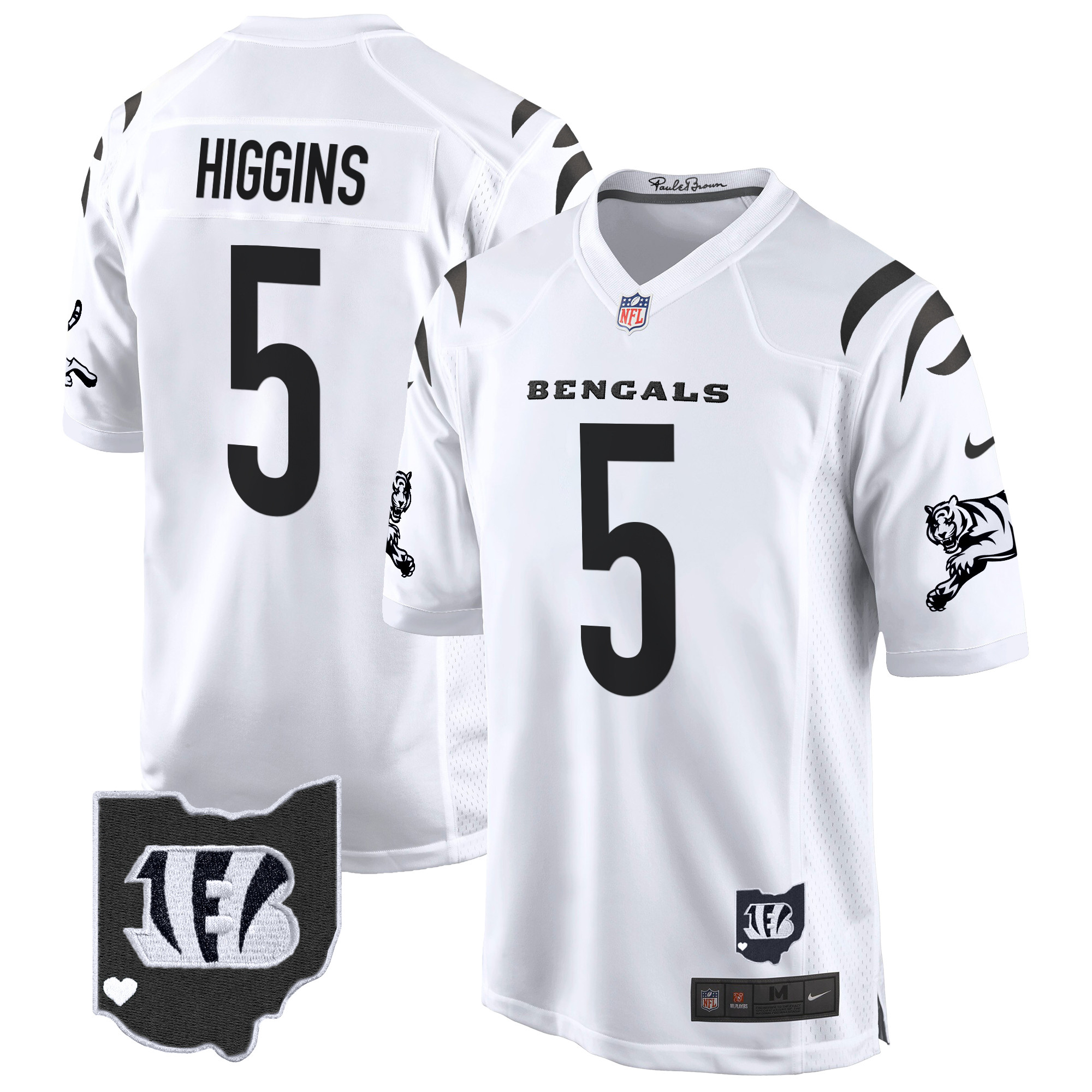 Tee Higgins Men's Cincinnati Bengals 2024 Game White Limited Jersey - All Stitched