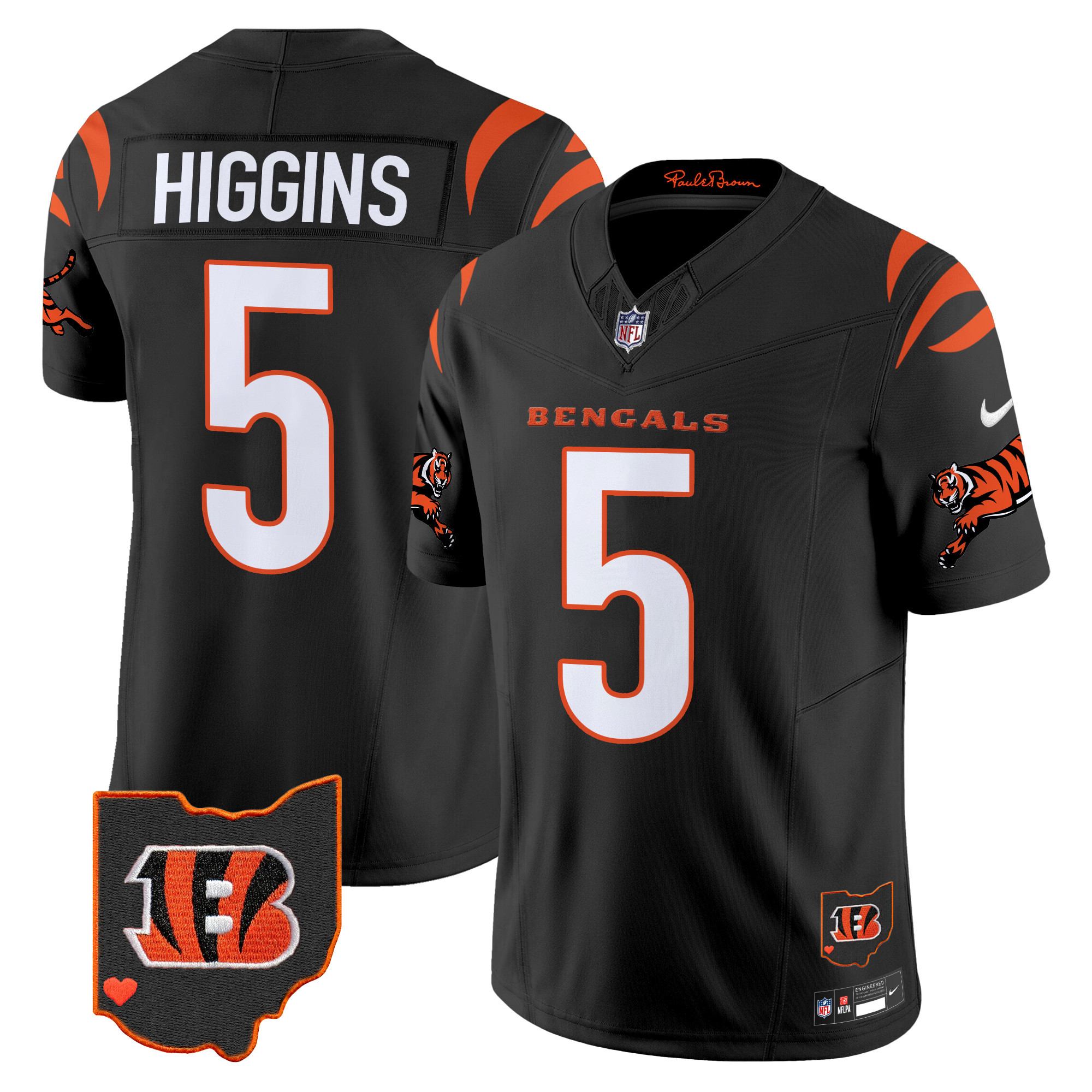 Tee Higgins Men's Cincinnati Bengals 2024 Vapor Limited Black Jersey - All Stitched