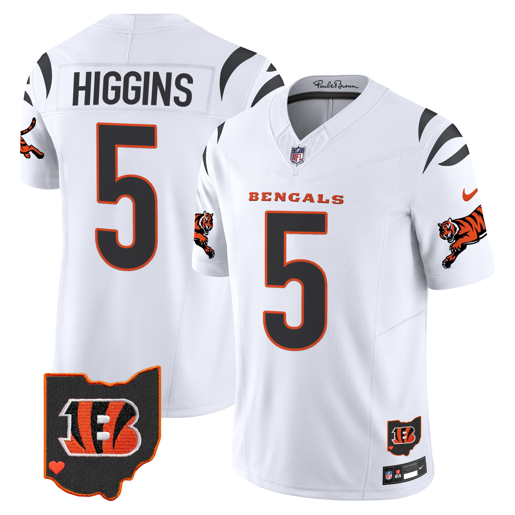 Tee Higgins Men's Cincinnati Bengals 2024 Vapor Limited White Jersey - All Stitched
