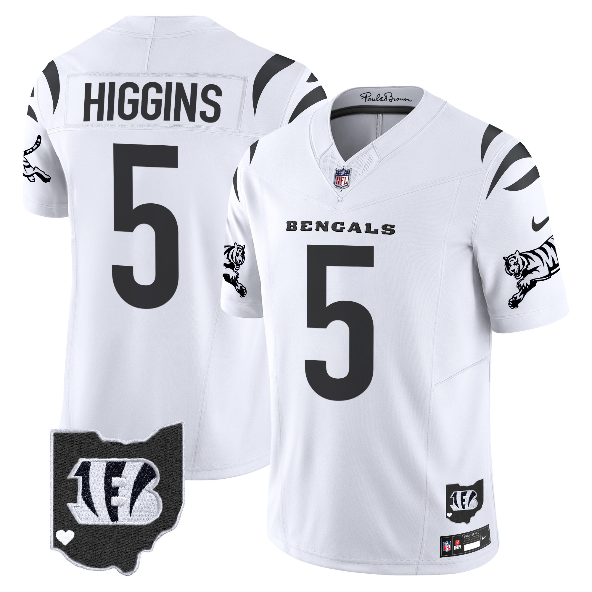 Tee Higgins Men's Cincinnati Bengals 2024 Vapor Limited White Limited Jersey - All Stitched