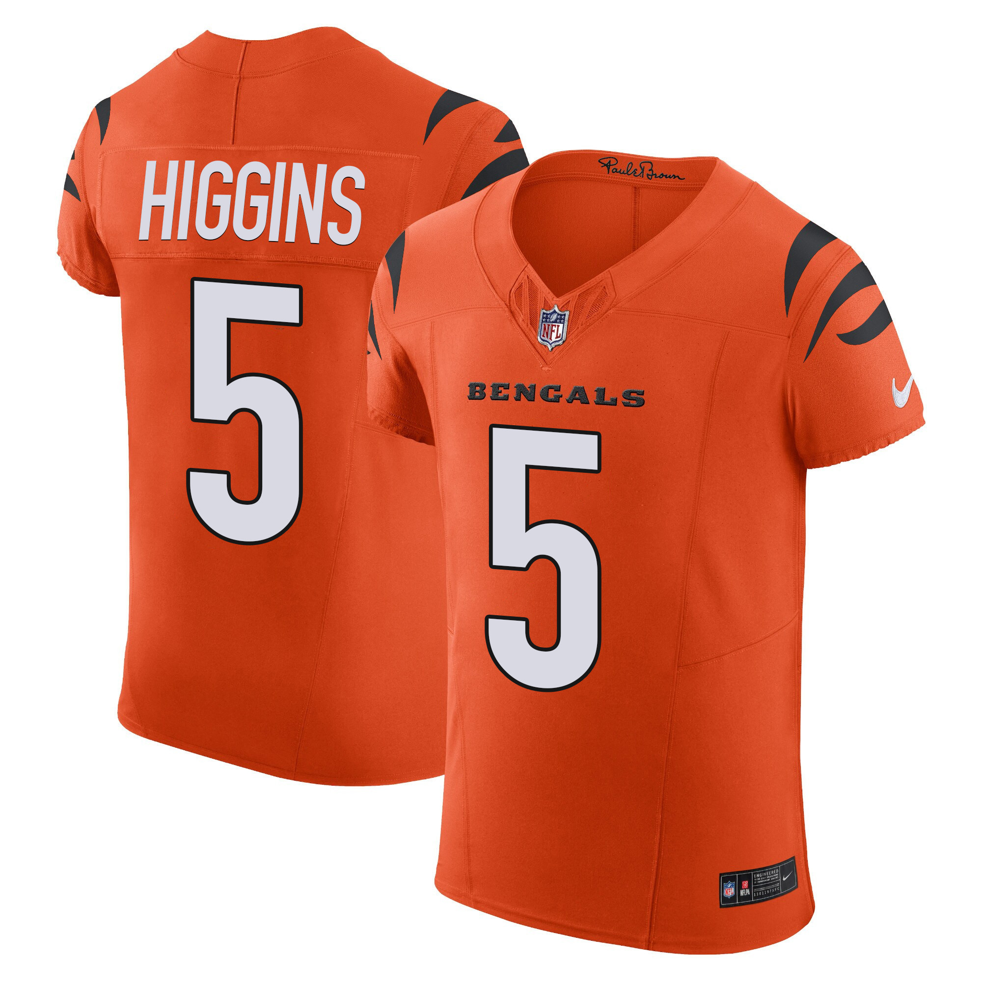 Tee Higgins Men's Cincinnati Bengals Vapor Elite Orange Jersey - All Stitched