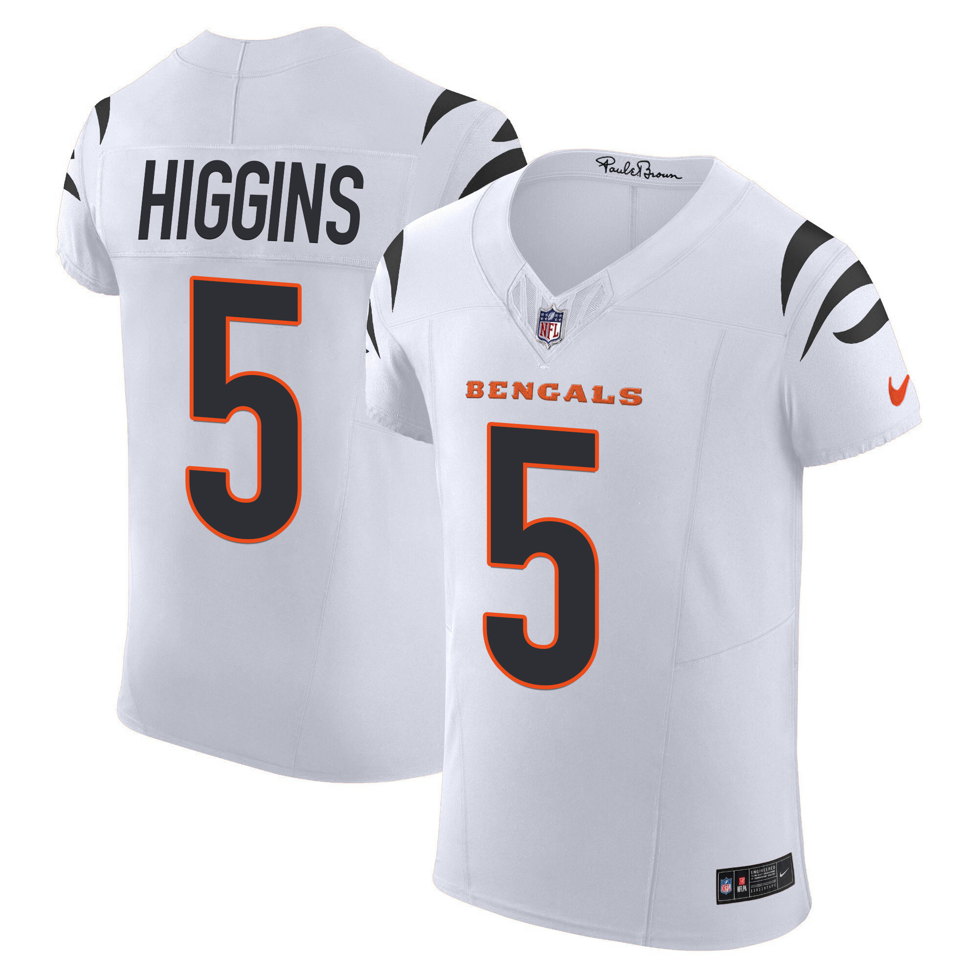Tee Higgins Men's Cincinnati Bengals Vapor Elite White Jersey - All Stitched
