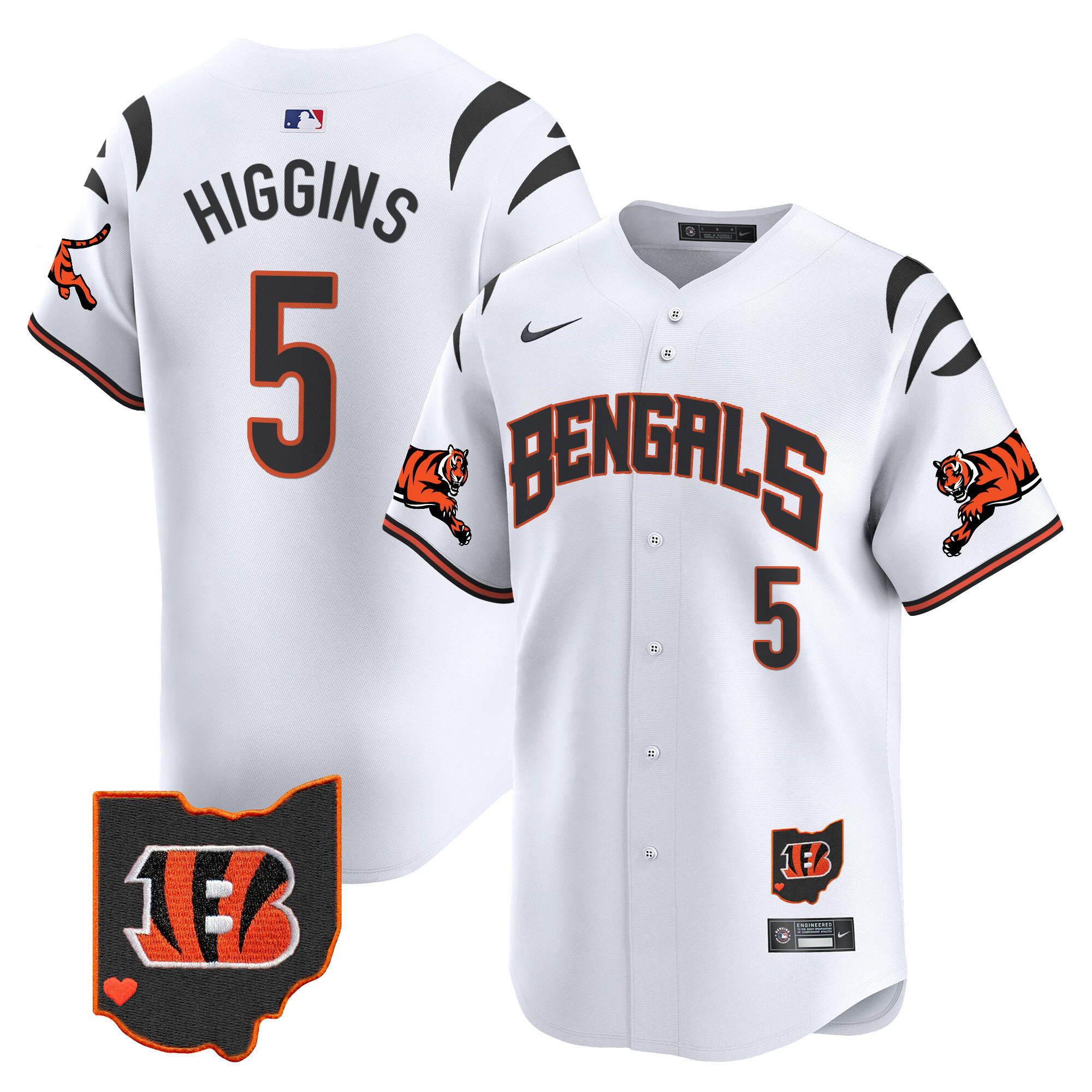 Tee Higgins Men's Cincinnati Bengals Vapor Premier Limited White Jersey - All Stitched