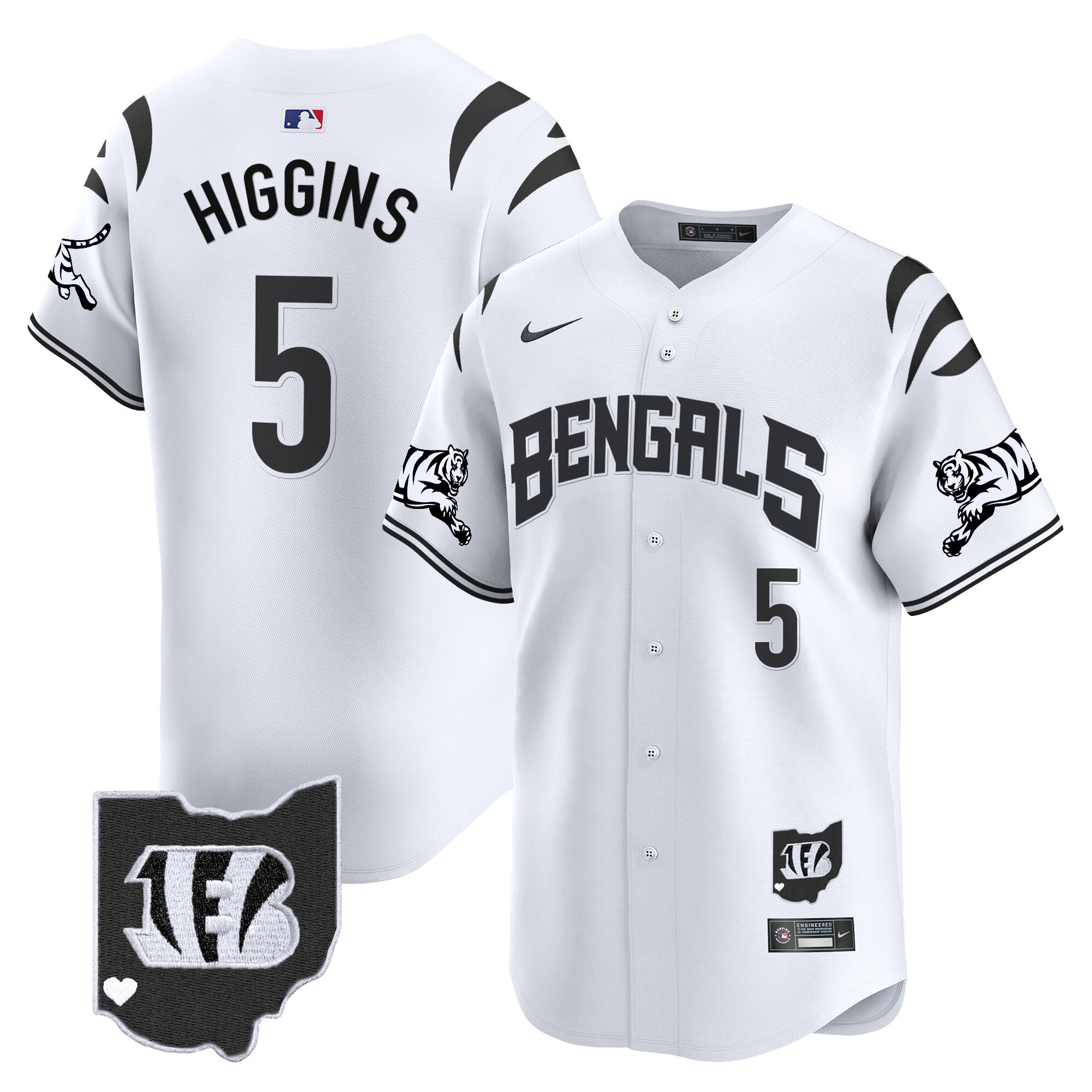 Tee Higgins Men's Cincinnati Bengals Vapor Premier Limited White Limited Jersey - All Stitched