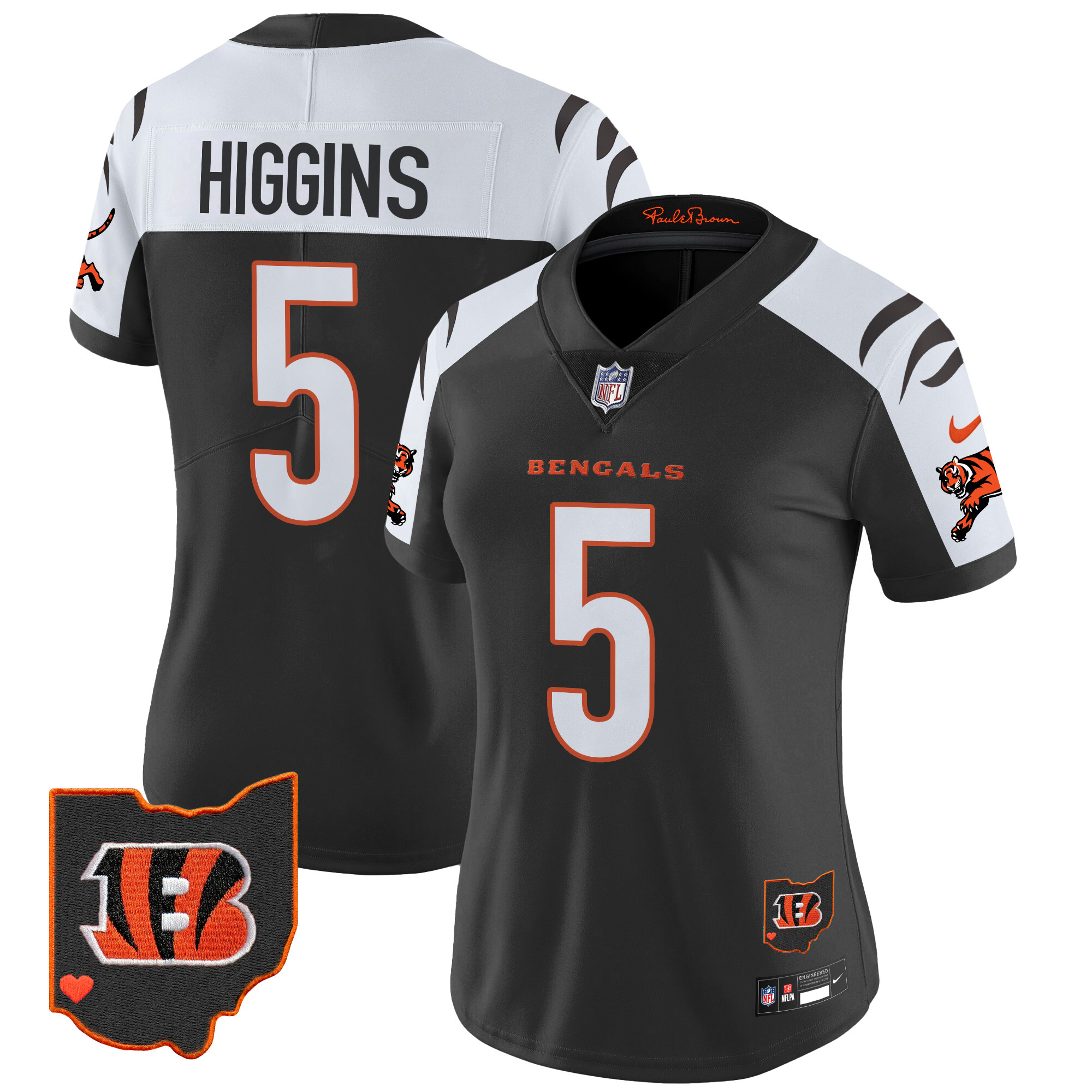 Tee Higgins Women's Cincinnati Bengals 2024 Vapor Limited Alternate Jersey - All Stitched