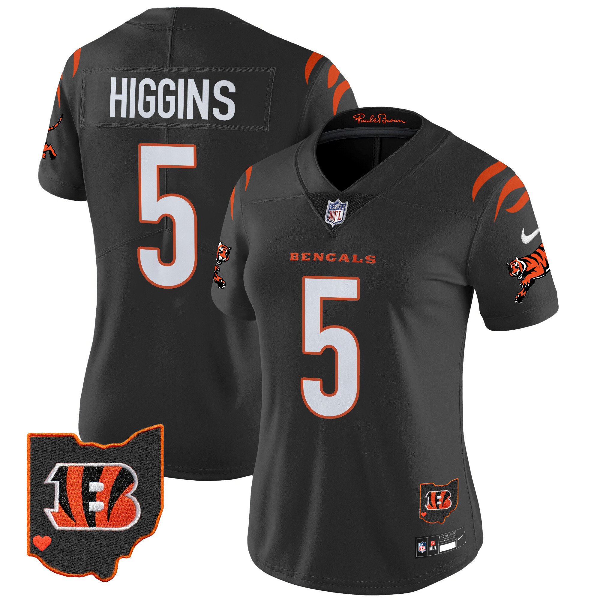 Tee Higgins Women's Cincinnati Bengals 2024 Vapor Limited Black Jersey - All Stitched