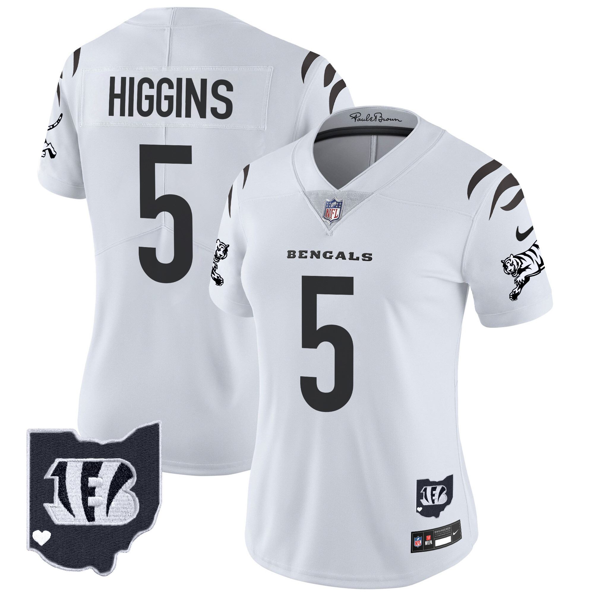 Tee Higgins Women's Cincinnati Bengals 2024 Vapor Limited White Limited Jersey - All Stitched