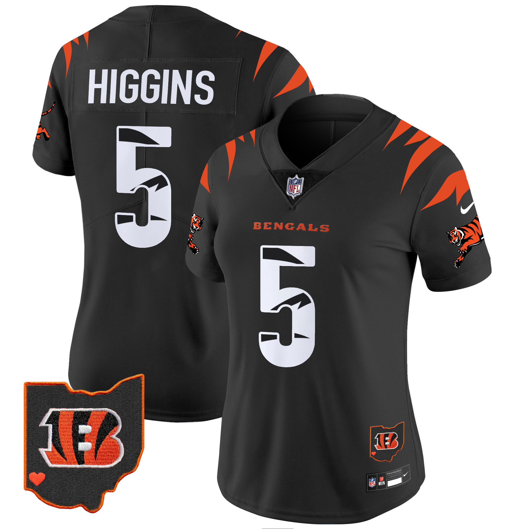 Tee Higgins Women's Cincinnati Bengals Special Vapor Limited Black Jersey - All Stitched