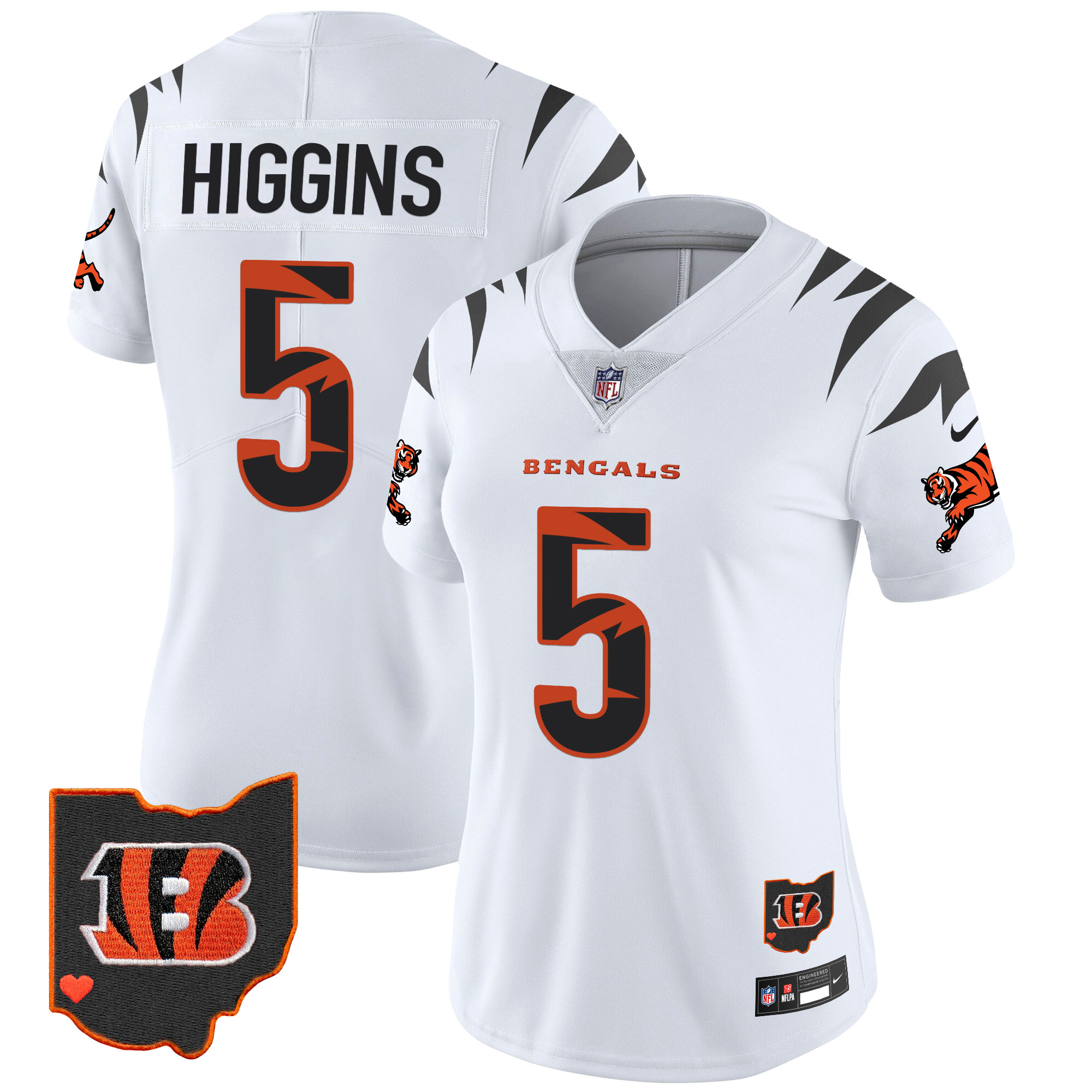 Tee Higgins Women's Cincinnati Bengals Special Vapor Limited White Jersey - All Stitched