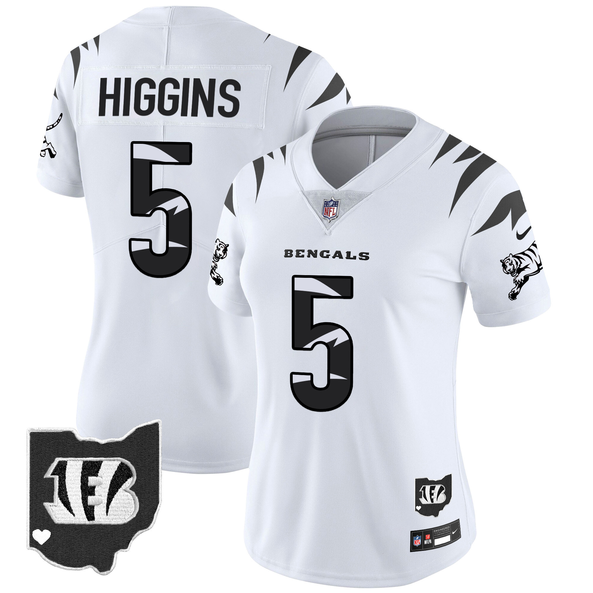 Tee Higgins Women's Cincinnati Bengals Special Vapor Limited White Limited Jersey - All Stitched
