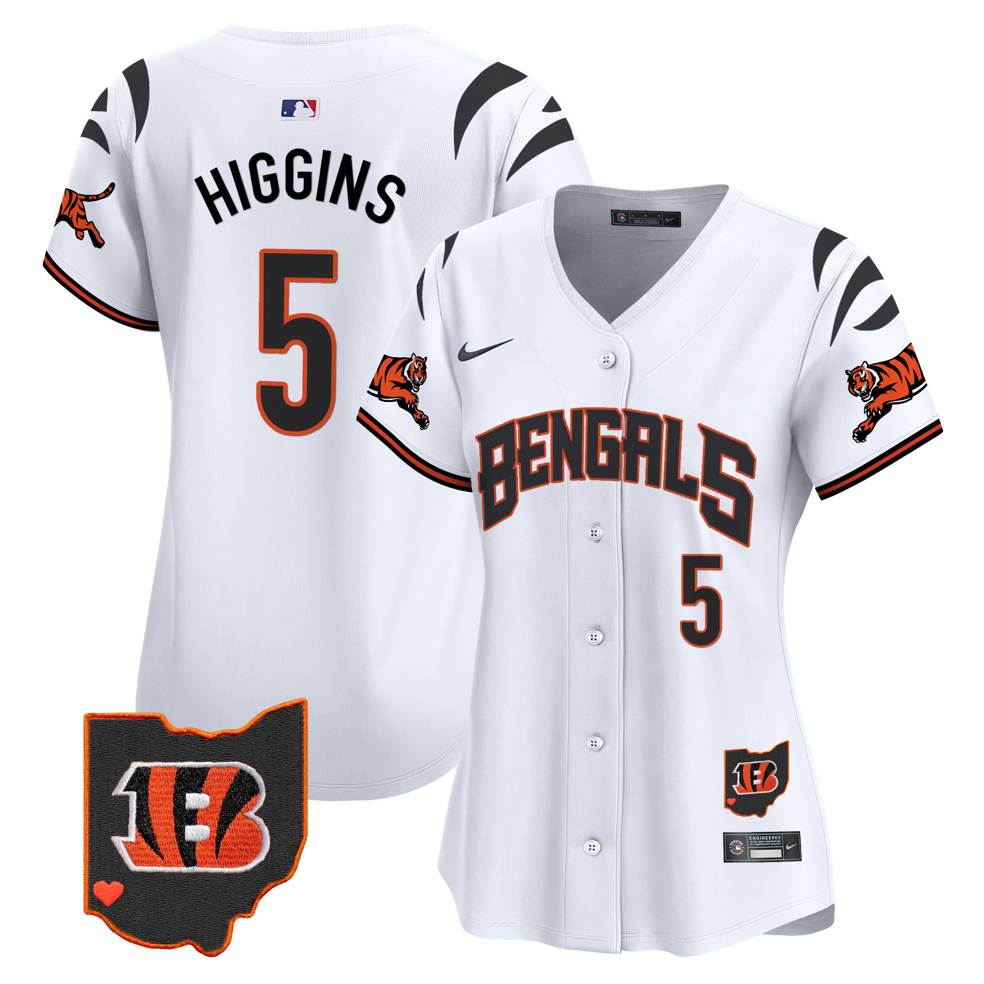 Tee Higgins Women's Cincinnati Bengals Vapor Premier Limited White Jersey - All Stitched