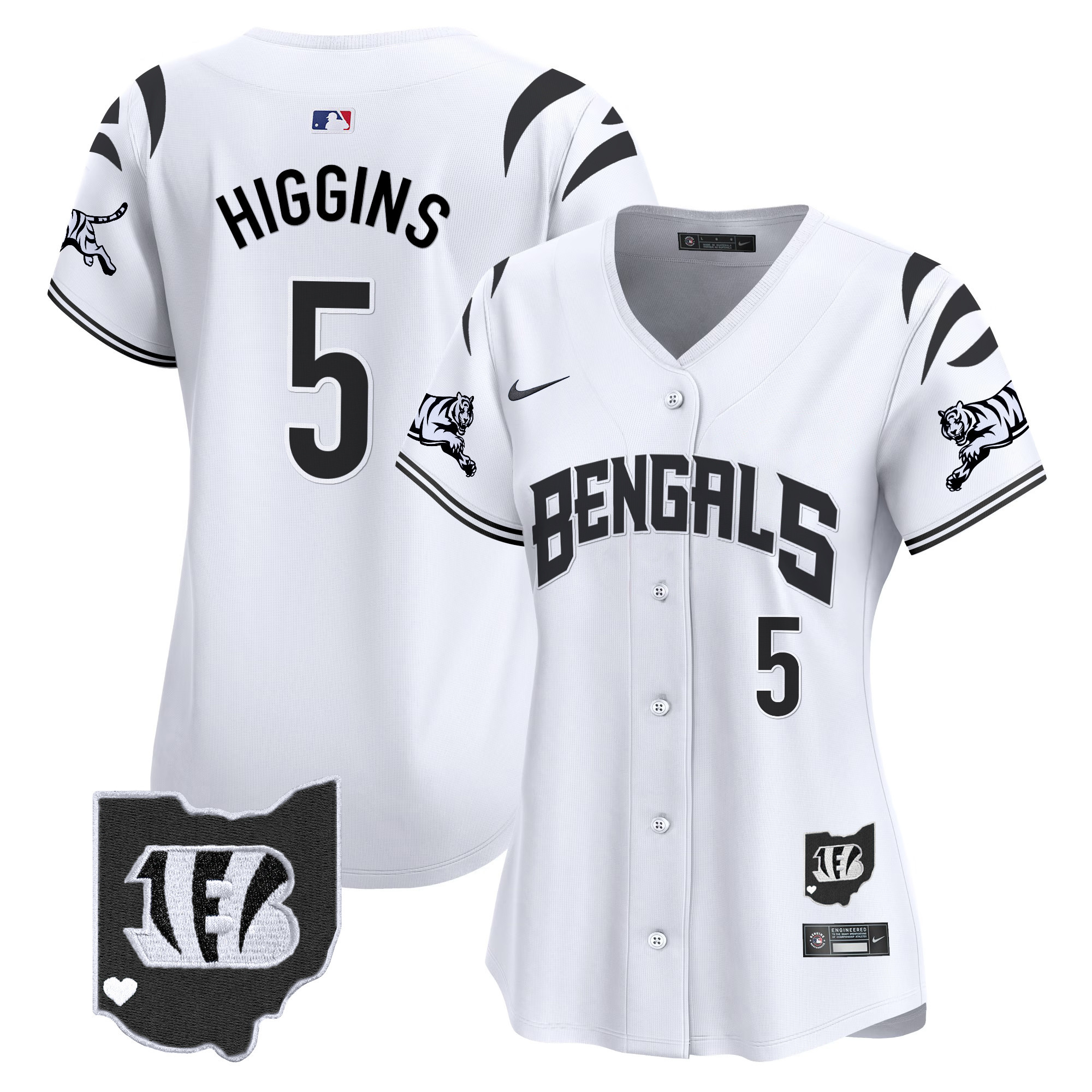 Tee Higgins Women's Cincinnati Bengals Vapor Premier Limited White Limited Jersey - All Stitched