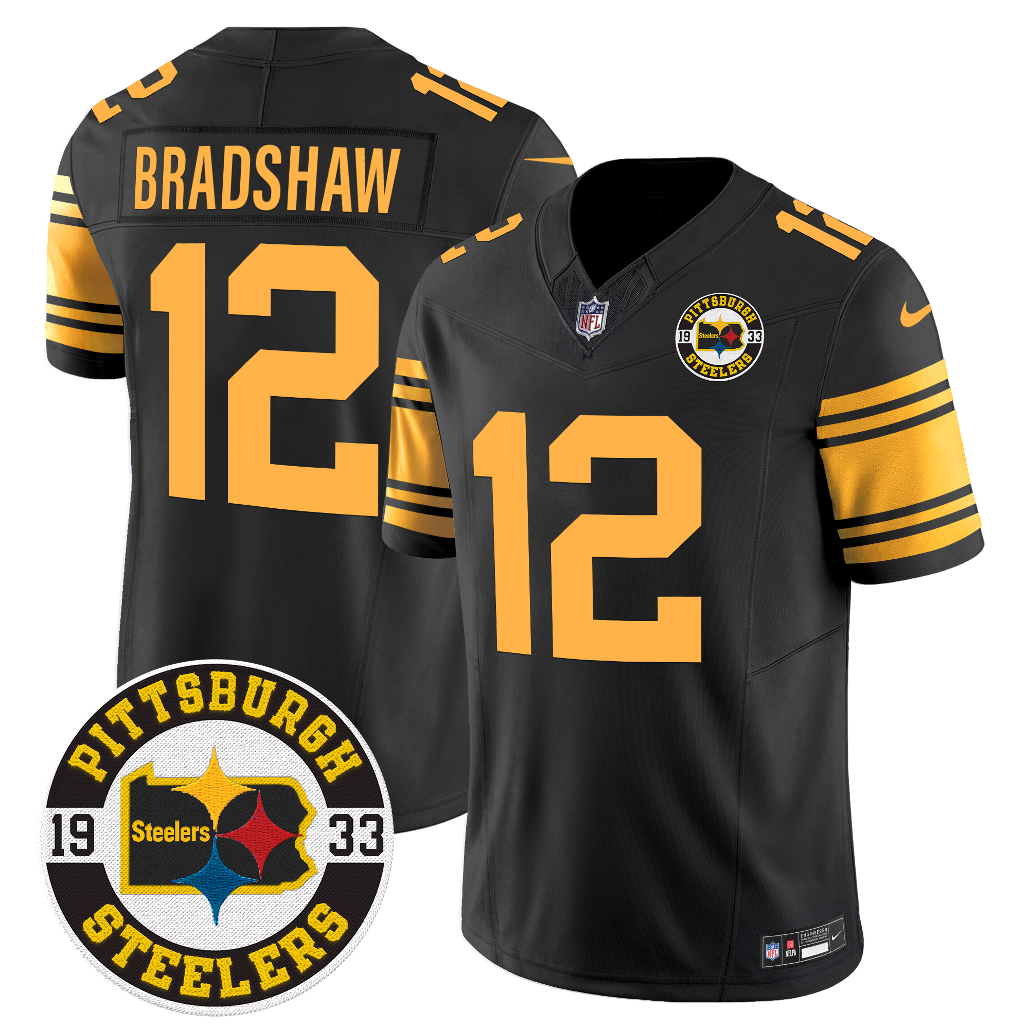 Terry Bradshaw Men's Pittsburgh Steelers 2024 Vapor Limited Color Rush Jersey - All Stitched