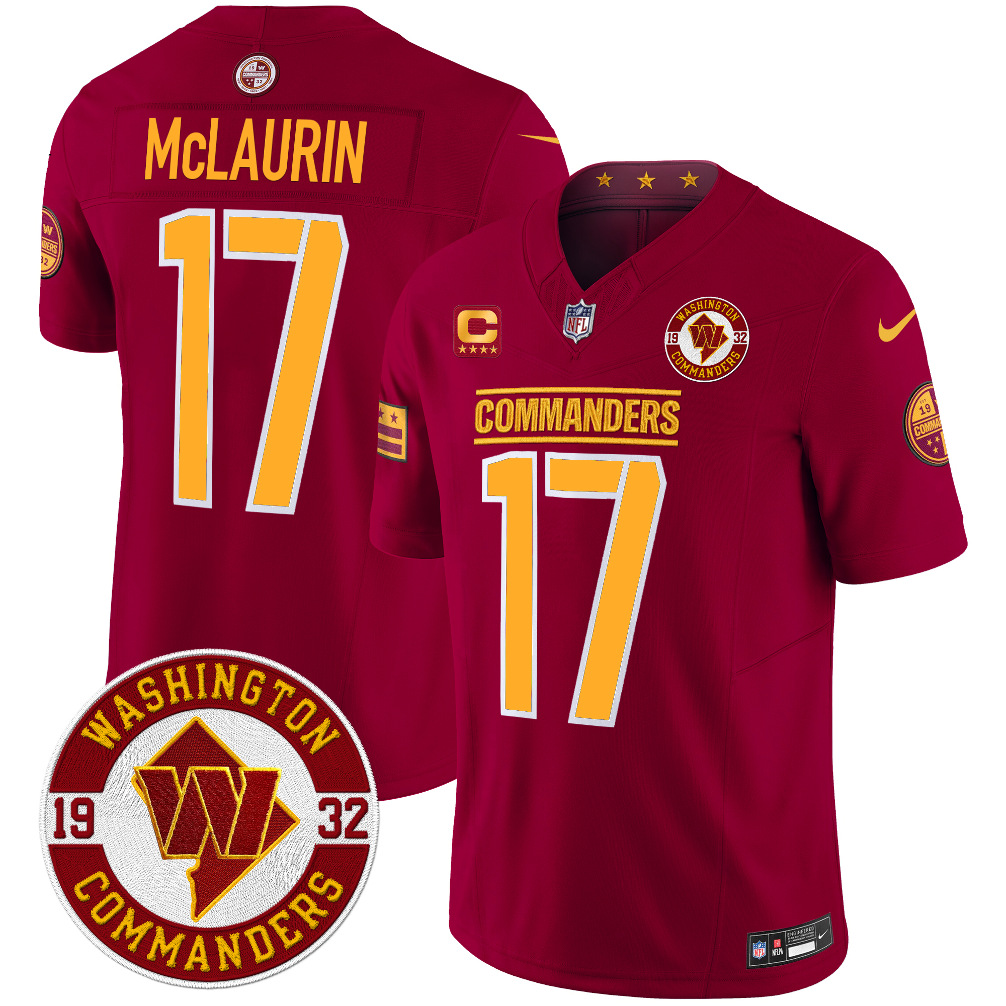 Terry McLaurin Men's Washington Commanders 2024 Vapor Limited Burgundy Jersey - All Stitched