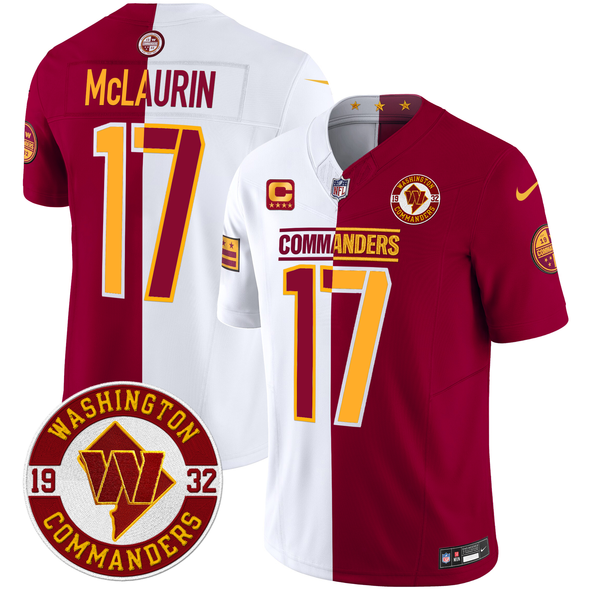 Terry McLaurin Men's Washington Commanders 2024 Vapor Limited Half Jersey - All Stitched