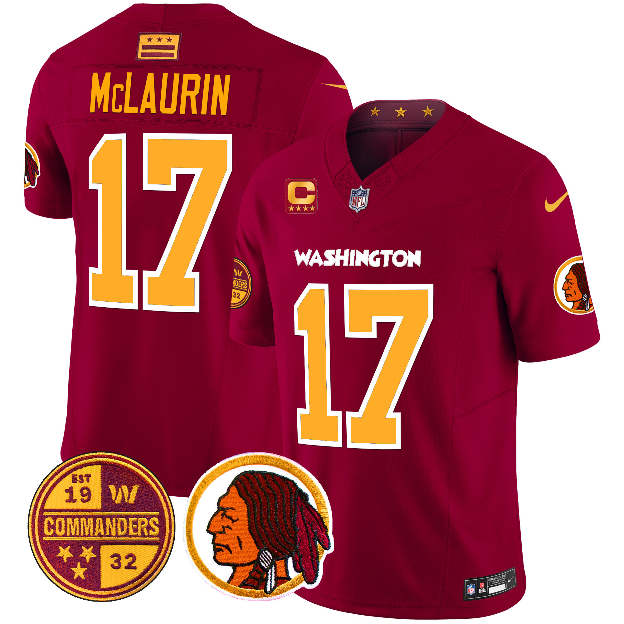 Terry Mclaurin Men's Washington Half Washington Redskins & Washington Commanders Vapor Limited Burgundy Jersey - All Stitched