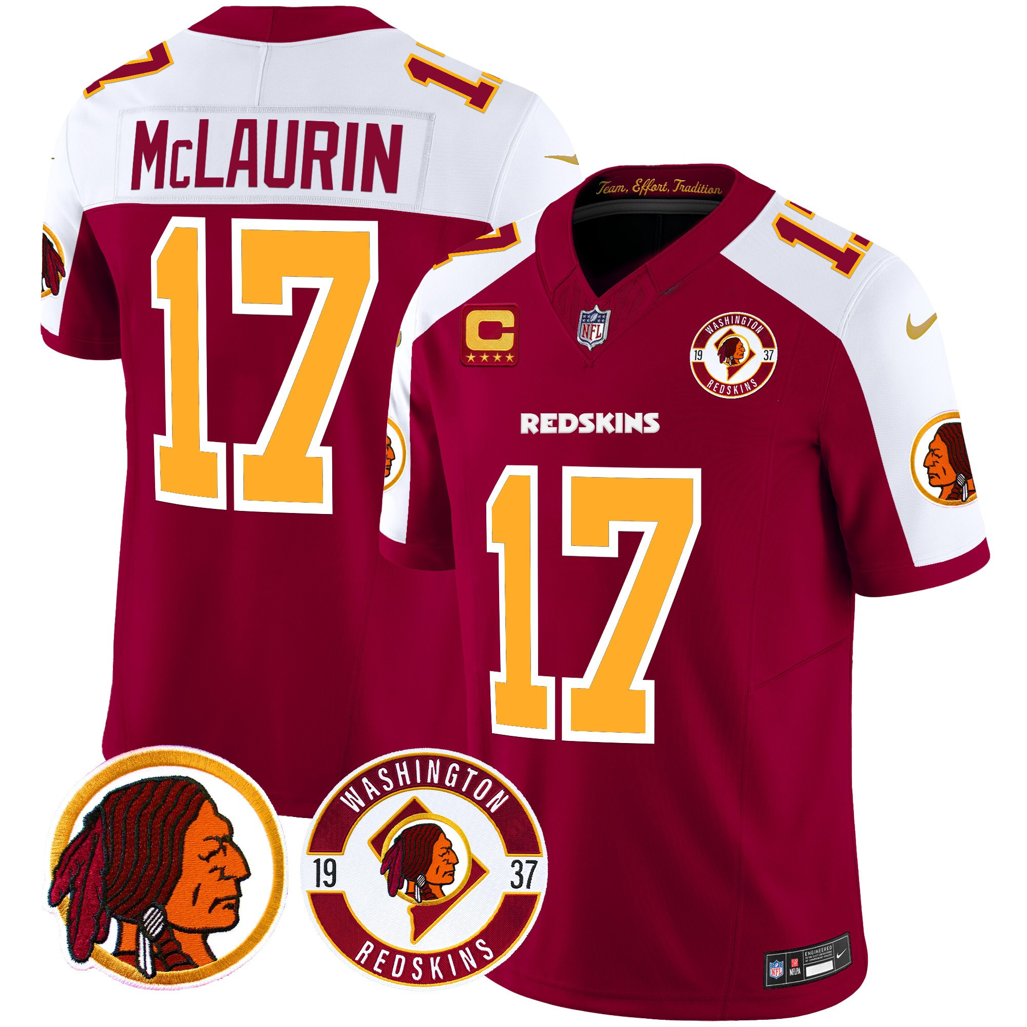 Terry McLaurin Men's Washington Redskins 2024 Vapor Limited Burgundy Alternate Jersey - All Stitched