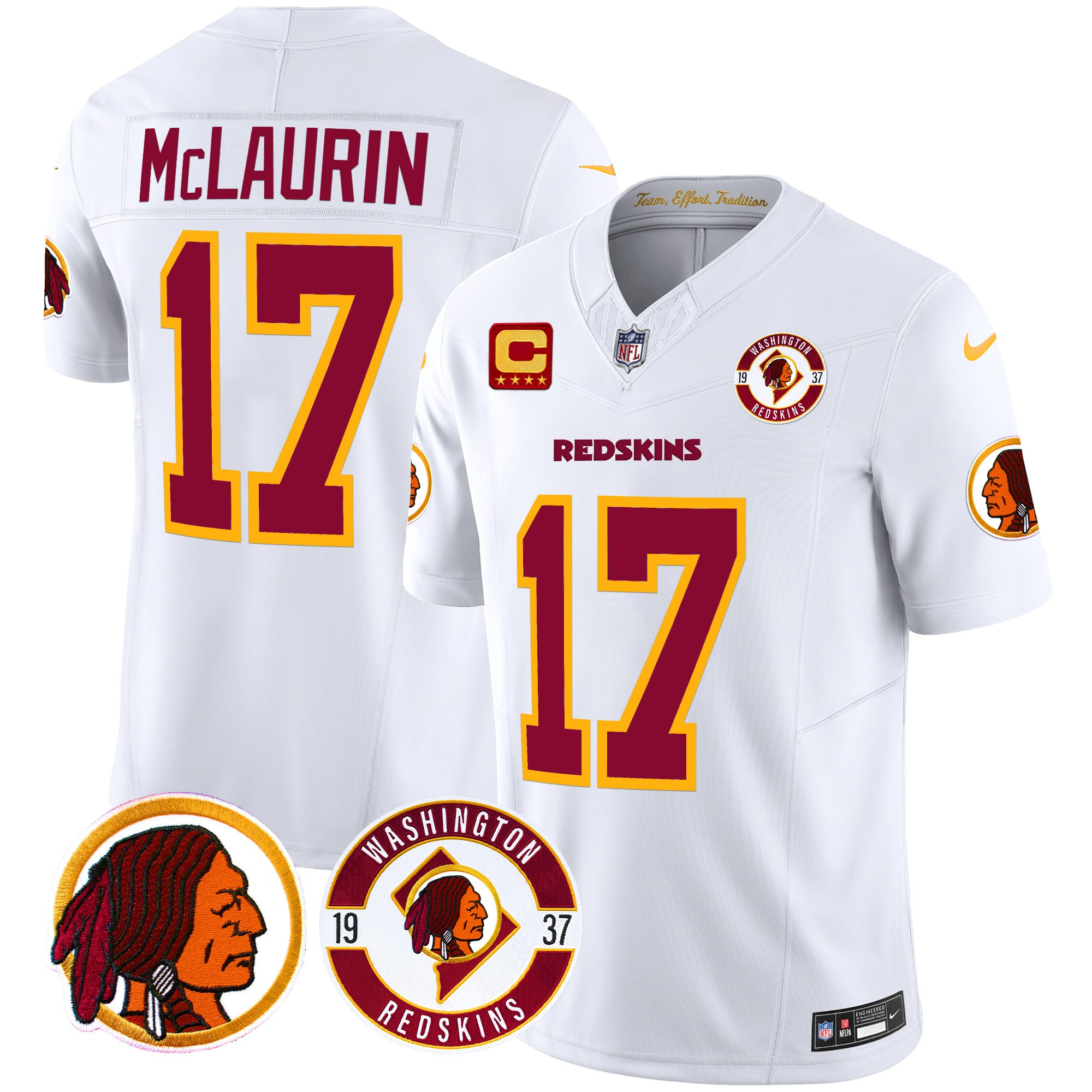Terry McLaurin Men's Washington Redskins 2024 Vapor Limited White Jersey - All Stitched