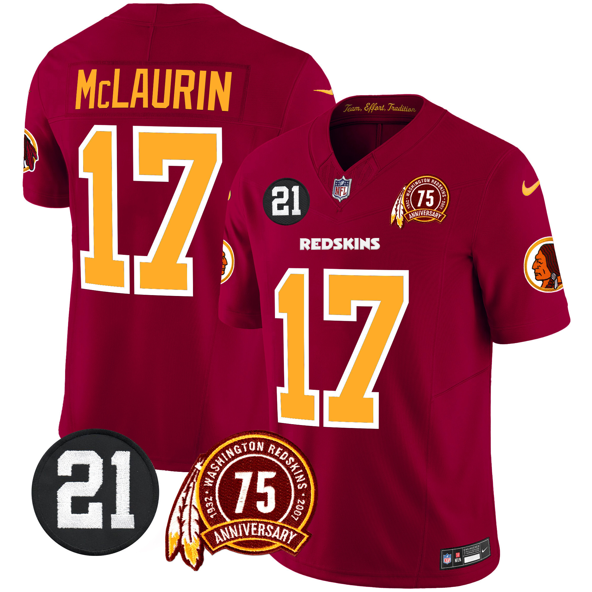 Terry McLaurin Men's Washington Redskins 75th & Sean Taylor Patch Vapor Limited Burgundy Jersey - All Stitched