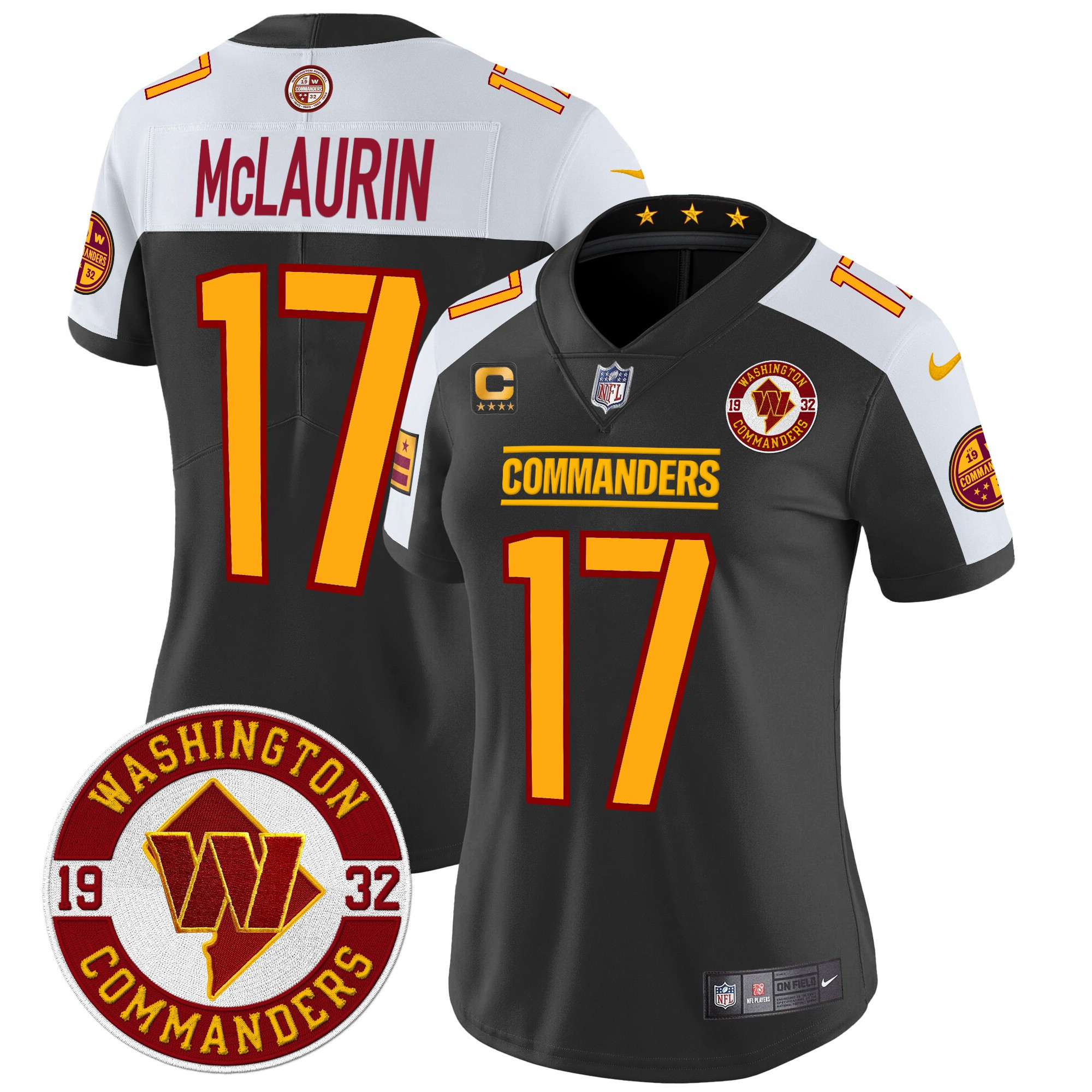 Terry McLaurin Women's Washington Commanders 2024 Vapor Limited Black Alternate Jersey - All Stitched