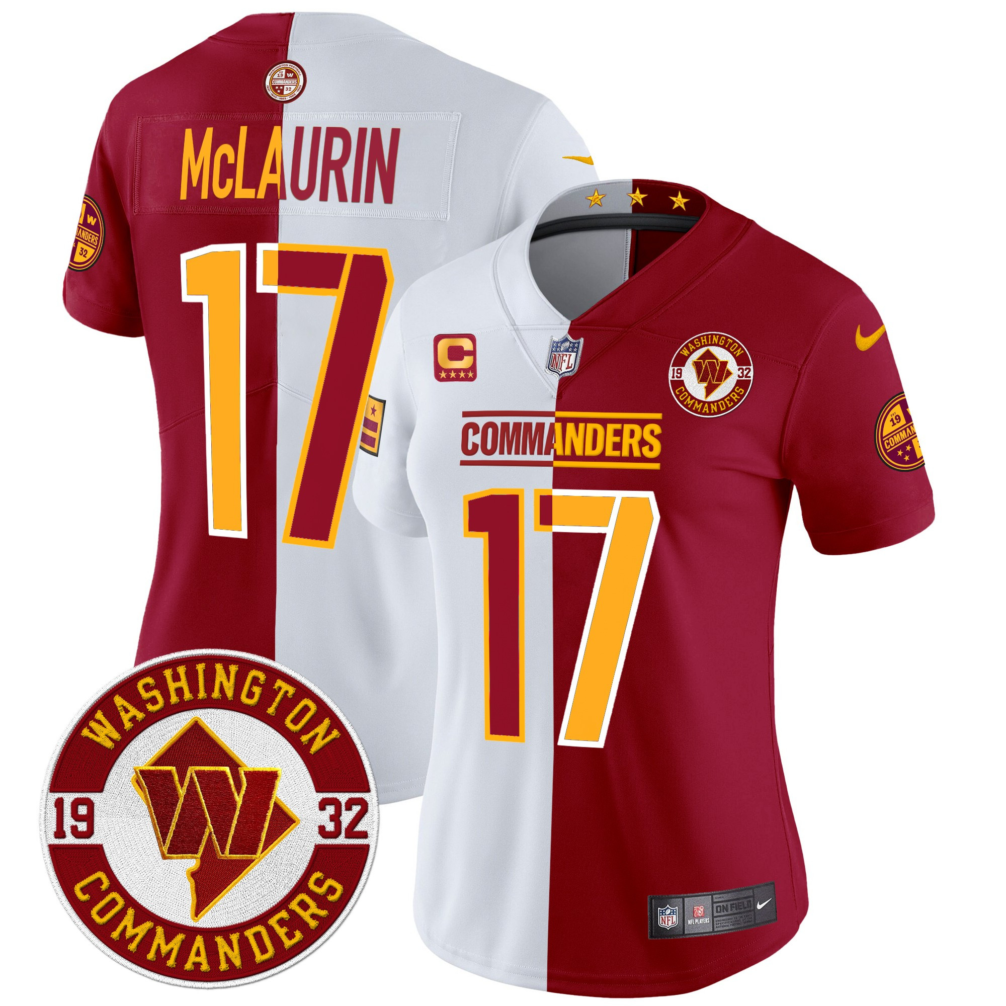 Terry McLaurin Women's Washington Commanders 2024 Vapor Limited Half Jersey - All Stitched