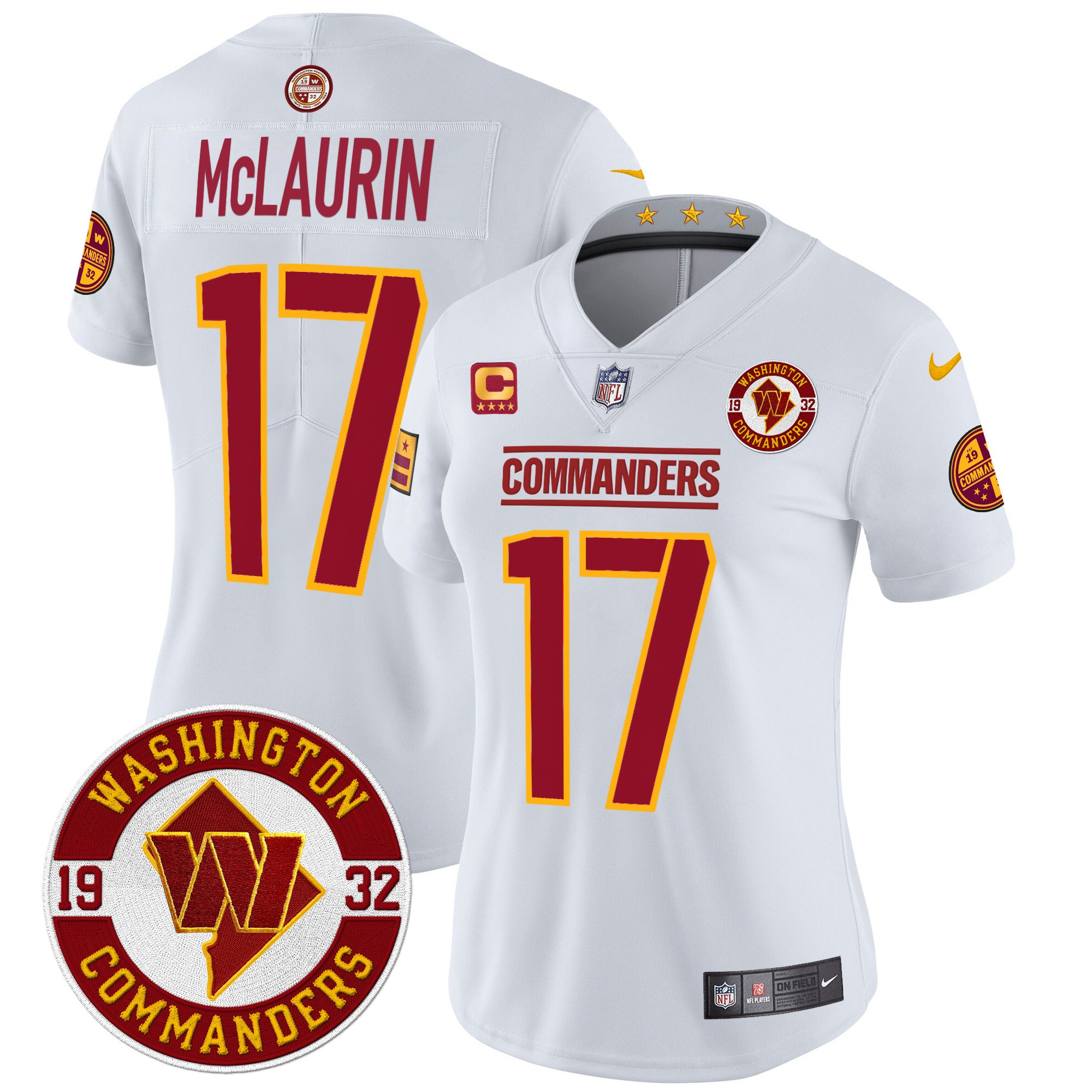 Terry McLaurin Women's Washington Commanders 2024 Vapor Limited White Jersey - All Stitched