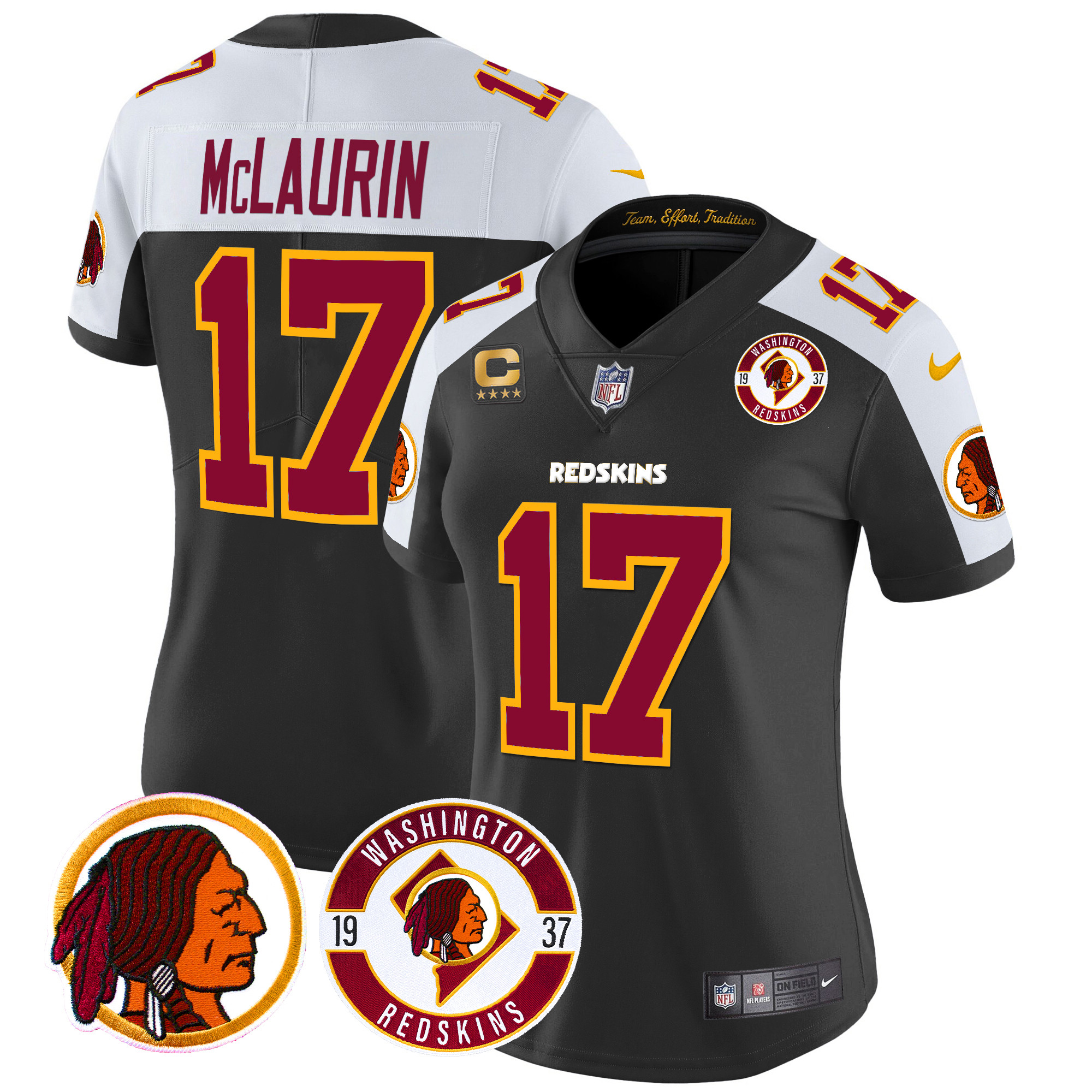 Terry McLaurin Women's Washington Redskins 2024 Vapor Limited Black Alternate Jersey - All Stitched