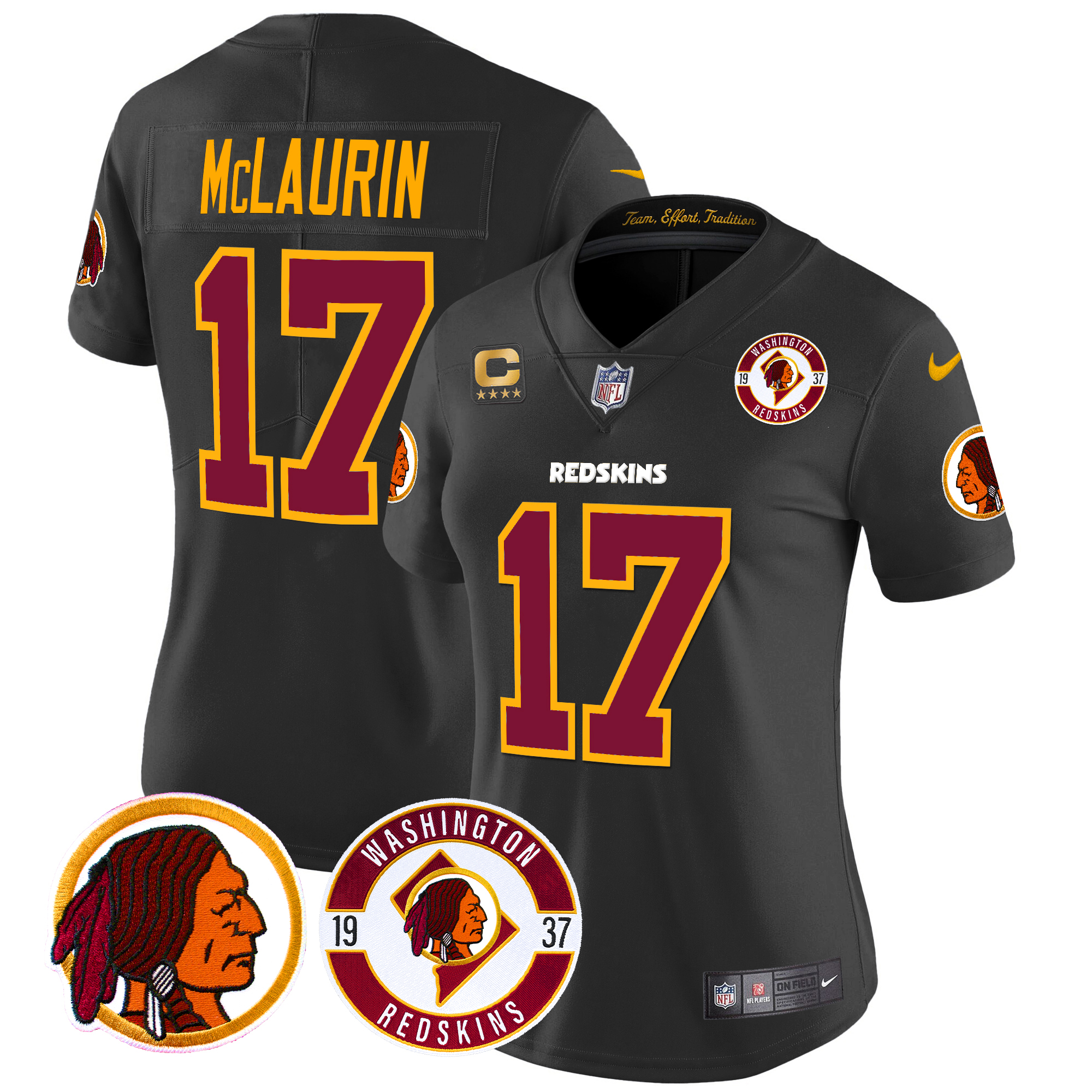 Terry McLaurin Women's Washington Redskins 2024 Vapor Limited Black Jersey - All Stitched