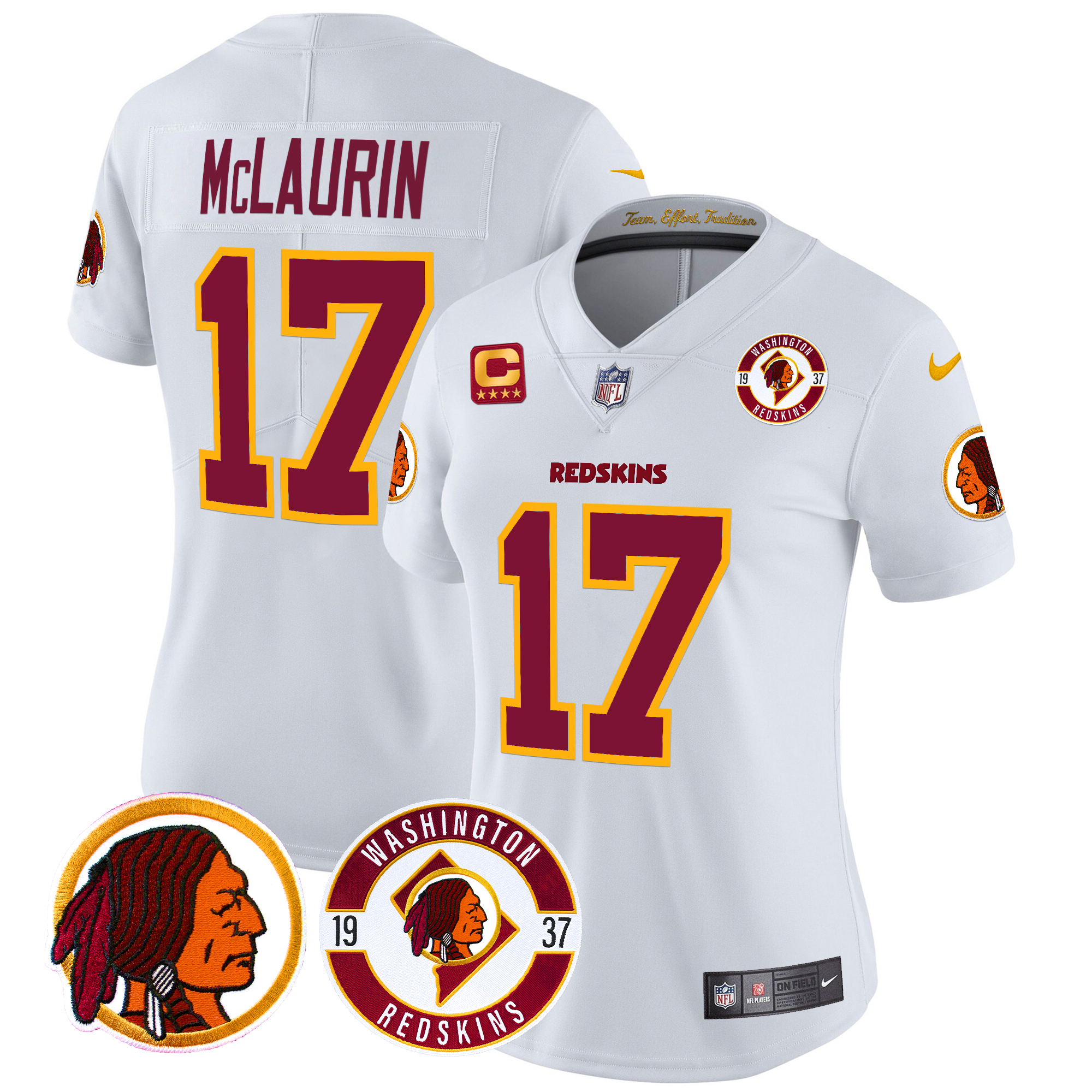 Terry McLaurin Women's Washington Redskins 2024 Vapor Limited White Jersey - All Stitched
