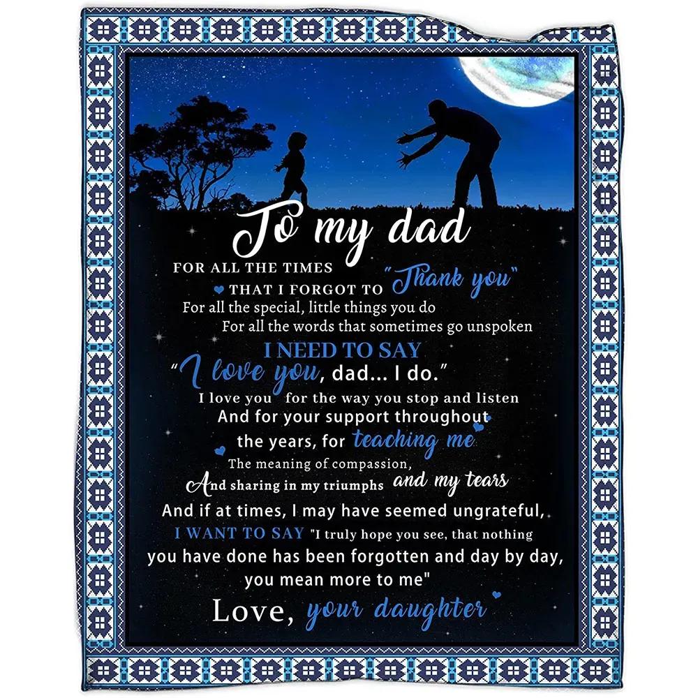 Thank You For All The Time Fleece Quilt Blanket, To Dad From Daughter To Father Gifts - TopBestClothing
