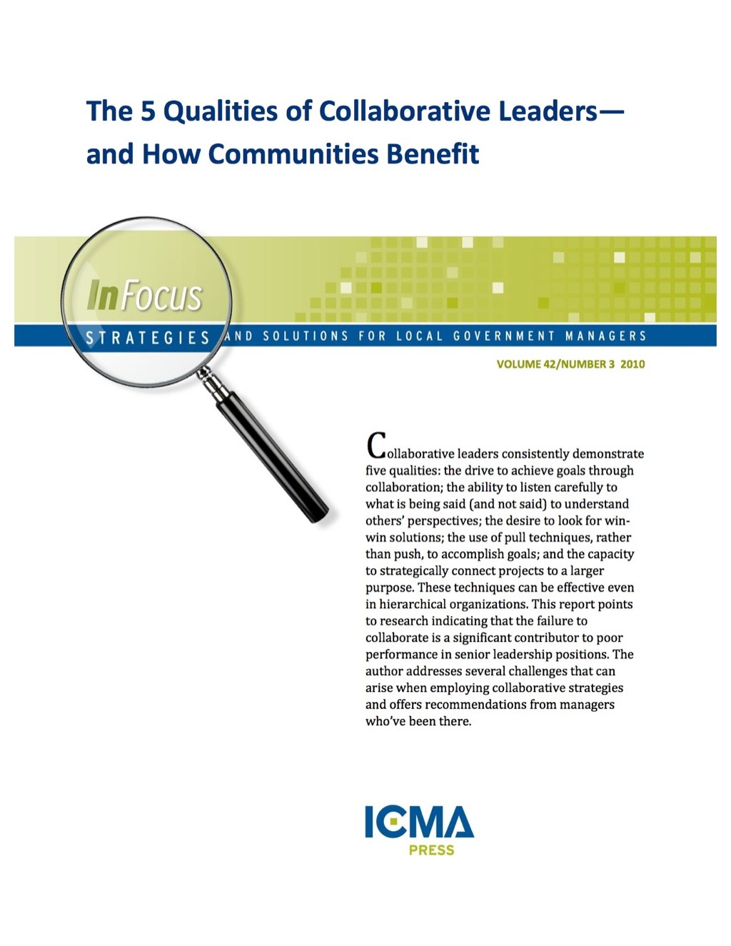The 5 Qualities of Collaborative Leadersâ€”and How Communities Benefit - (PDF/EPUB Version)