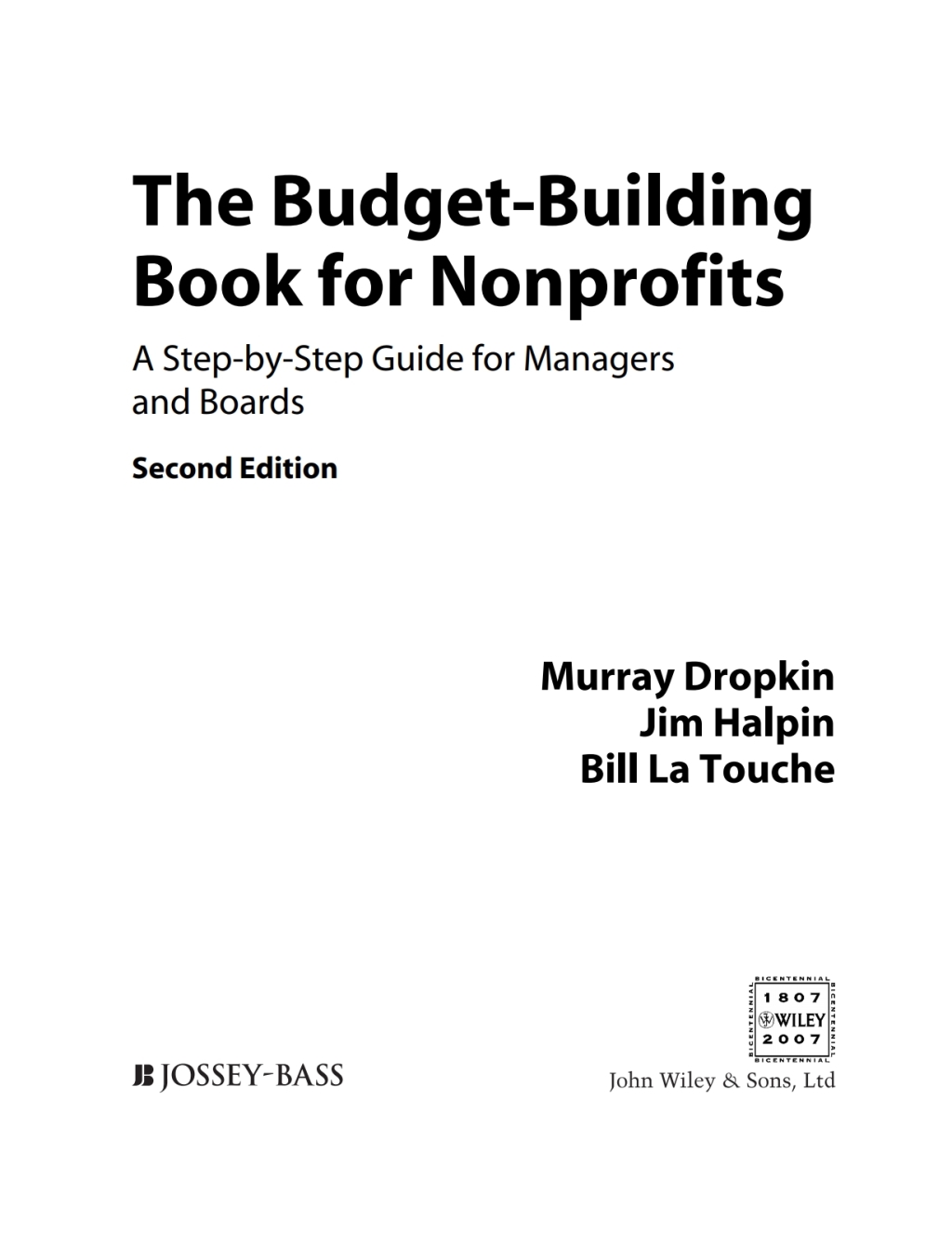 The Budget-Building Book for Nonprofits: A Step-by-Step Guide for Managers and Boards 2nd Edition - (PDF/EPUB Version)