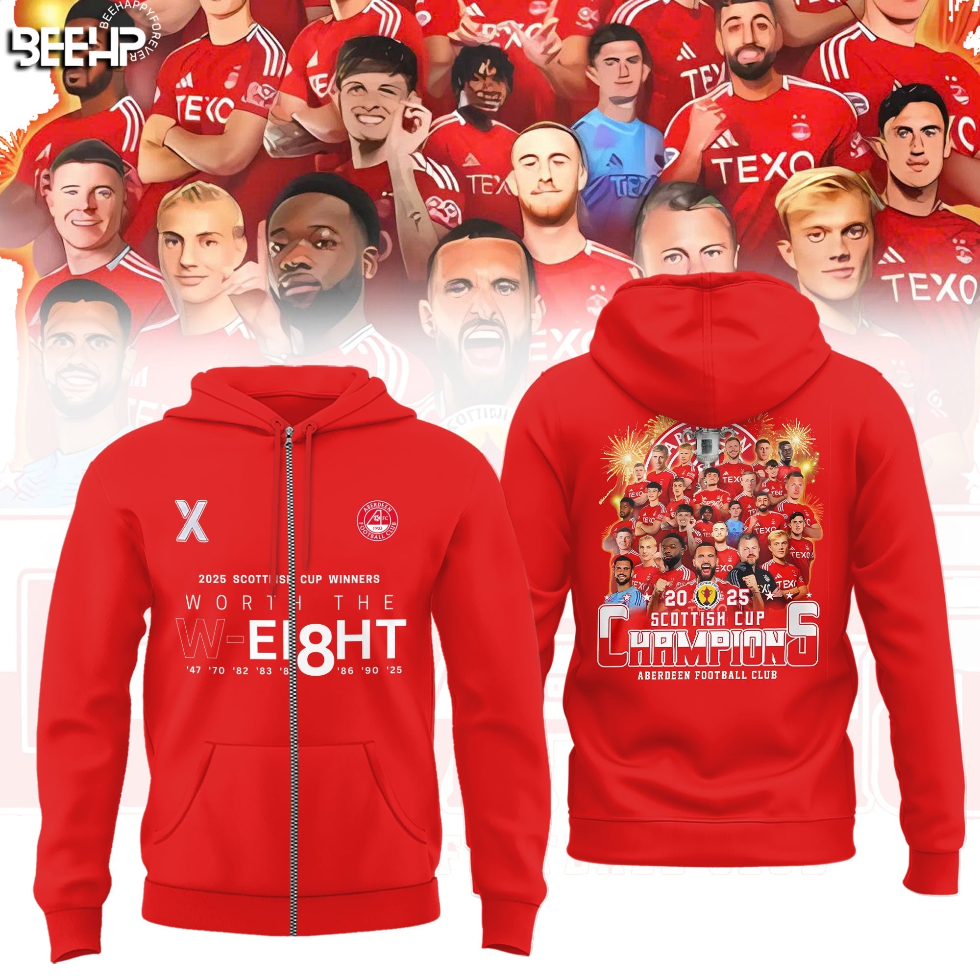 The Champions of Scotland Ã¢â‚¬â€œ Aberdeen 2025 Zip Hoodie