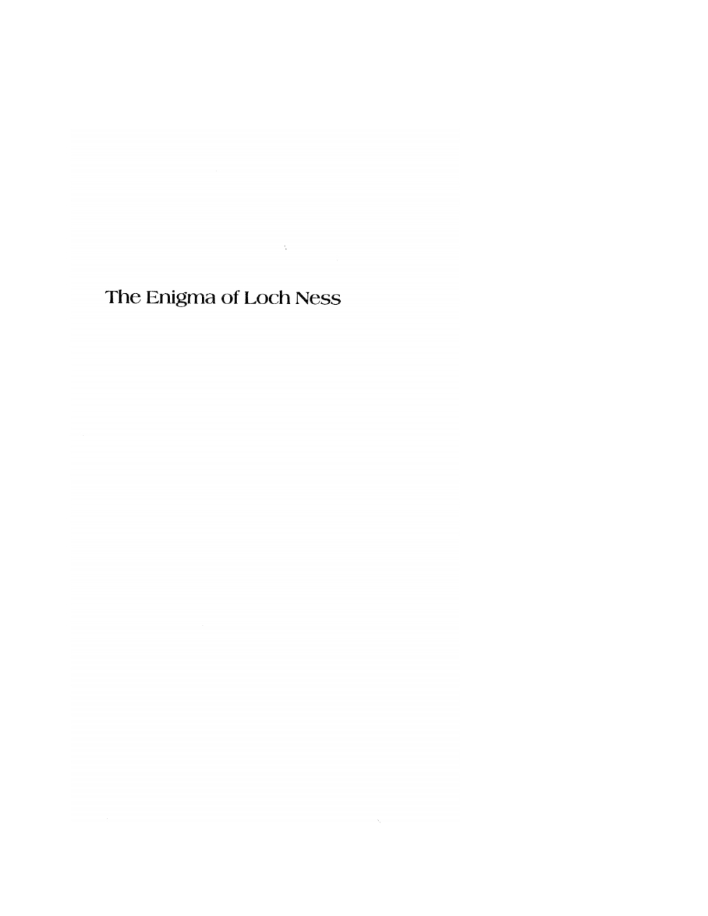 The Enigma of Loch Ness Making Sense of a Mystery - (PDF/EPUB Version)