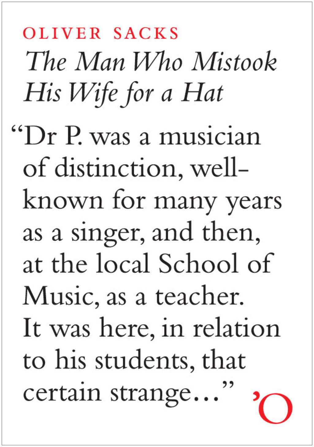 The Man Who Mistook His Wife For A Hat: And Other Clinical Tales - (PDF/EPUB Version)