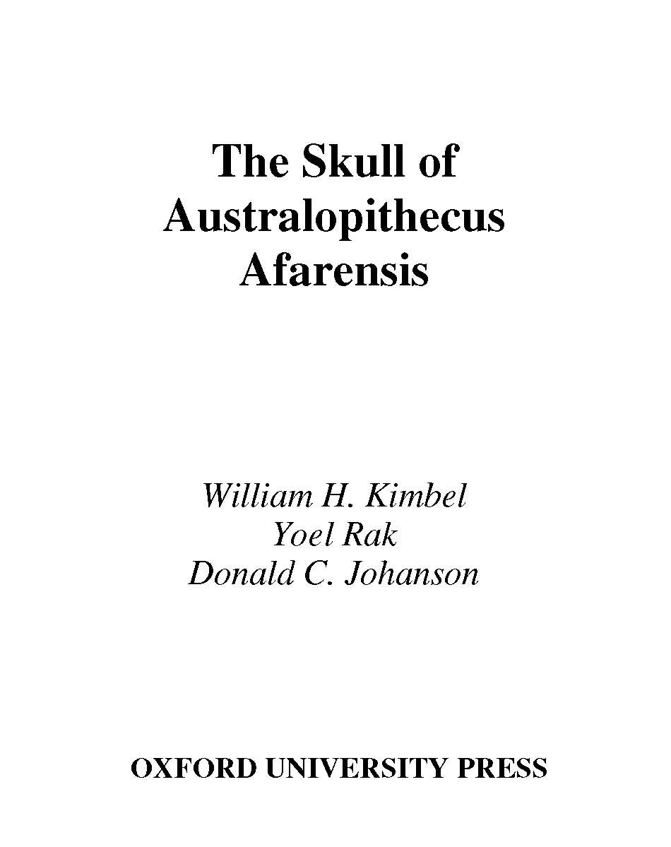 The Skull of Australopithecus afarensis (Human Evolution Series) – PDF ...