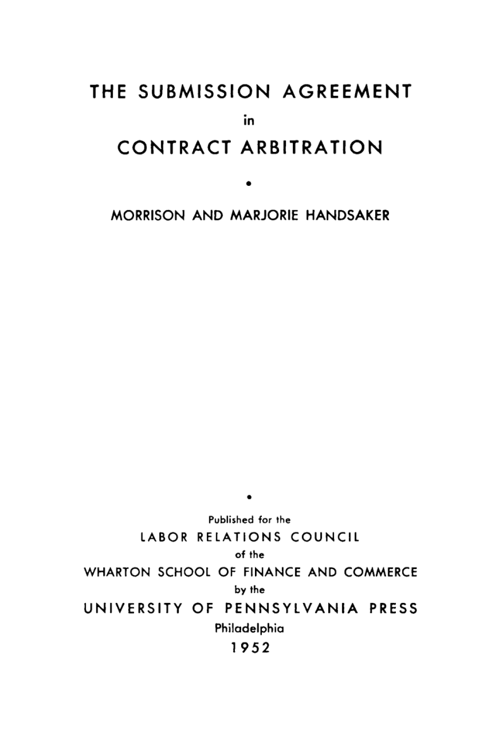 Submit Contract The Submission Agreement in Contract Arbitration – PDF/EPUB Version ...
