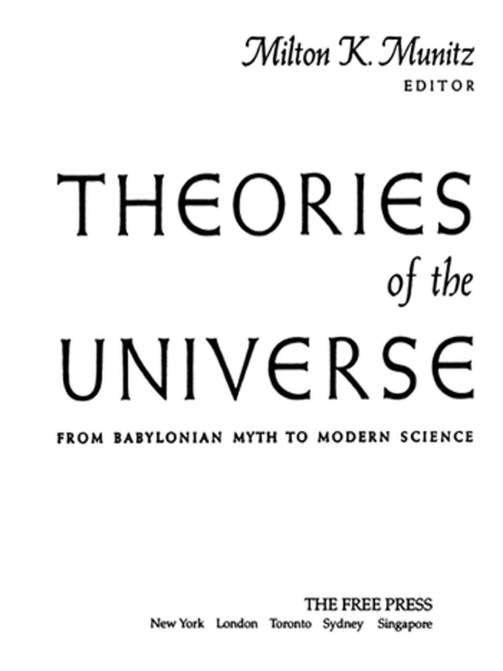 Theories of the Universe - (PDF/EPUB Version)