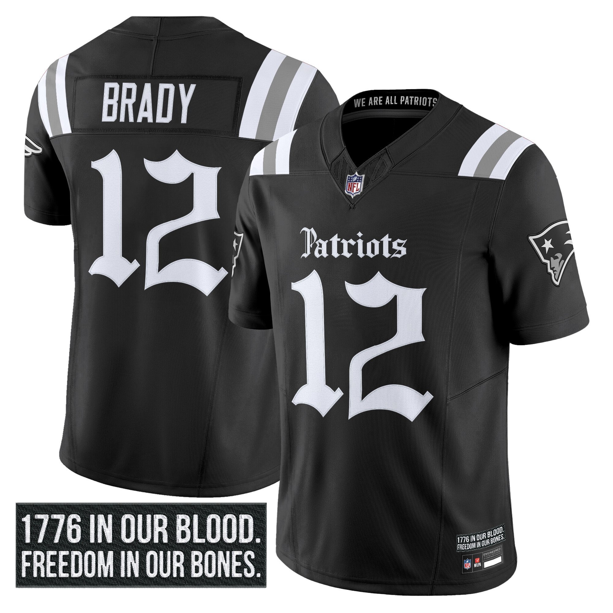 Tom Brady Men's New England Patriots 'Gothic Revolution Edition' Vapor Limited Black Jersey - All Stitched