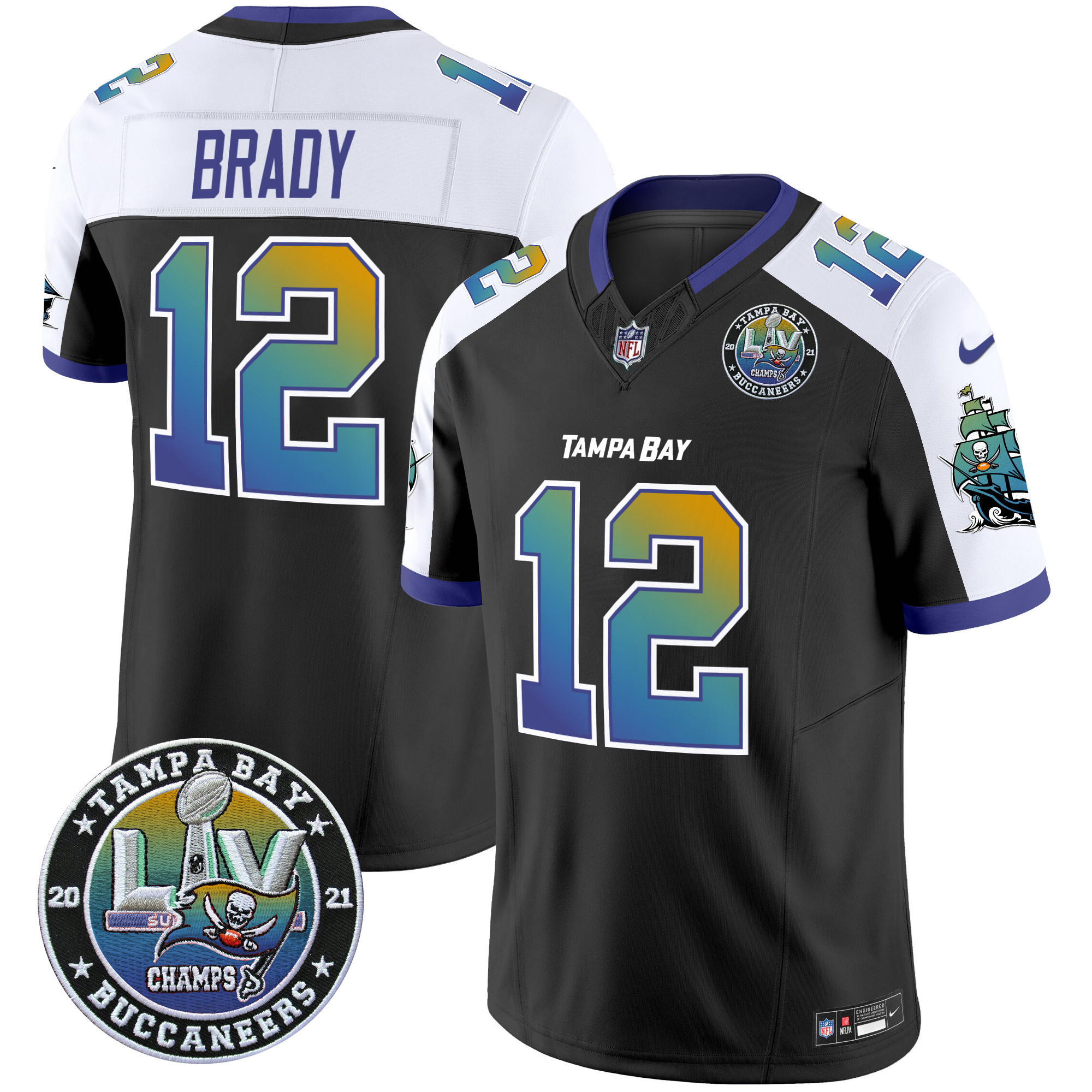 Tom Brady Men's Tampa Bay Buccaneers "Tampa City" Super Bowl LIV Patch Vapor Limited Alternate Jersey - All Stitched