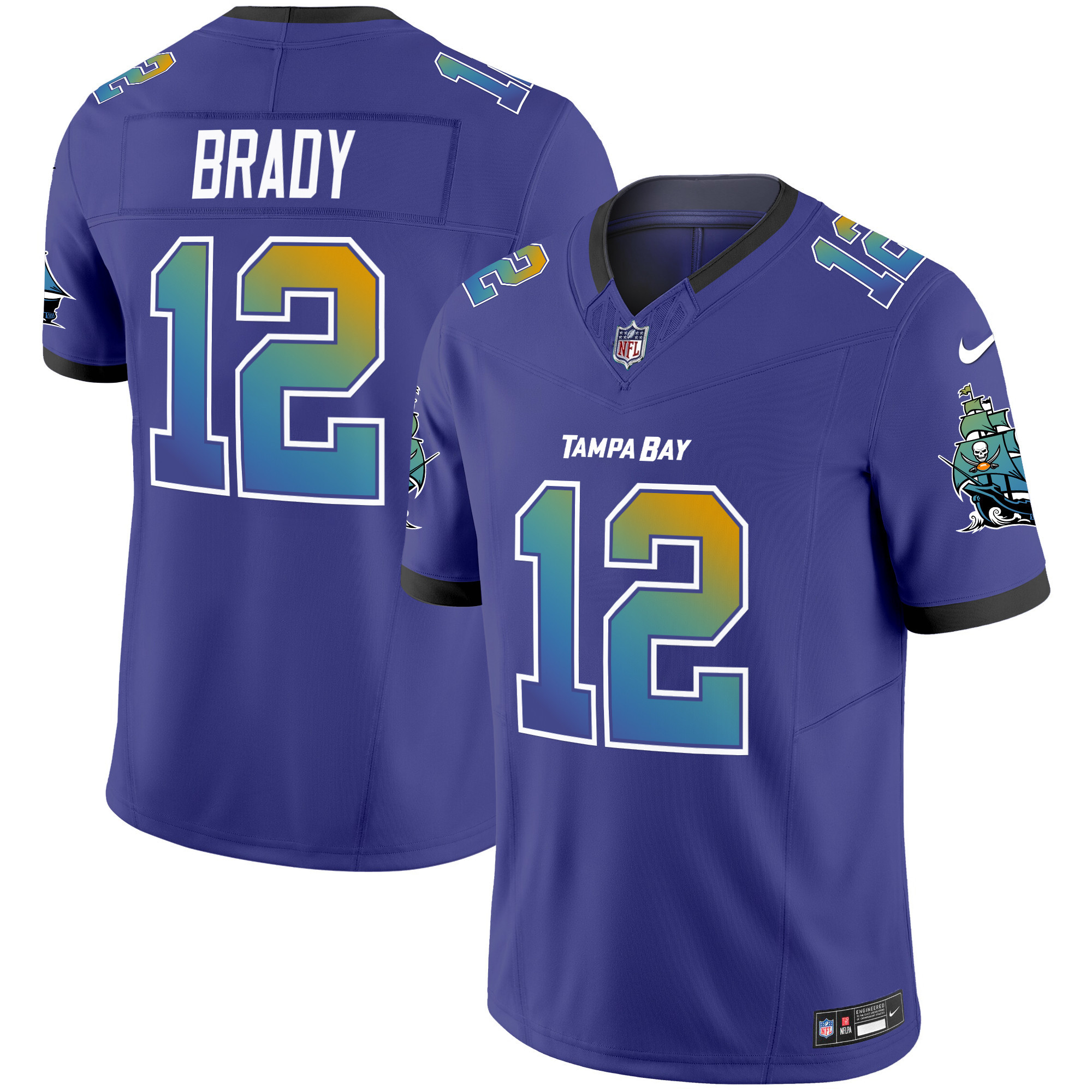 Tom Brady Men's Tampa Bay Buccaneers "Tampa City" Vapor Limited Purple Jersey - All Stitched