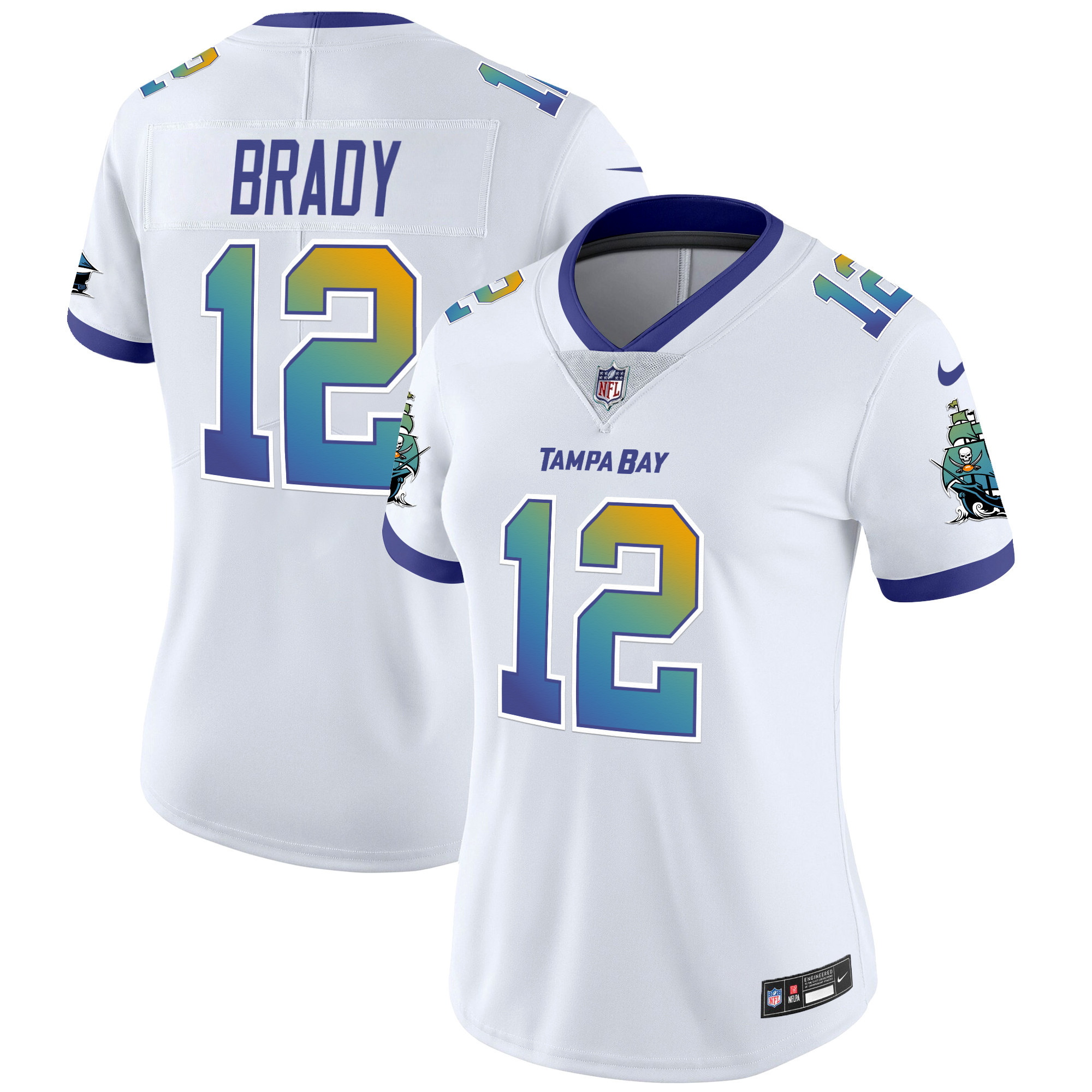 Tom Brady Women's Tampa Bay Buccaneers "Tampa City" Vapor Limited White Jersey - All Stitched