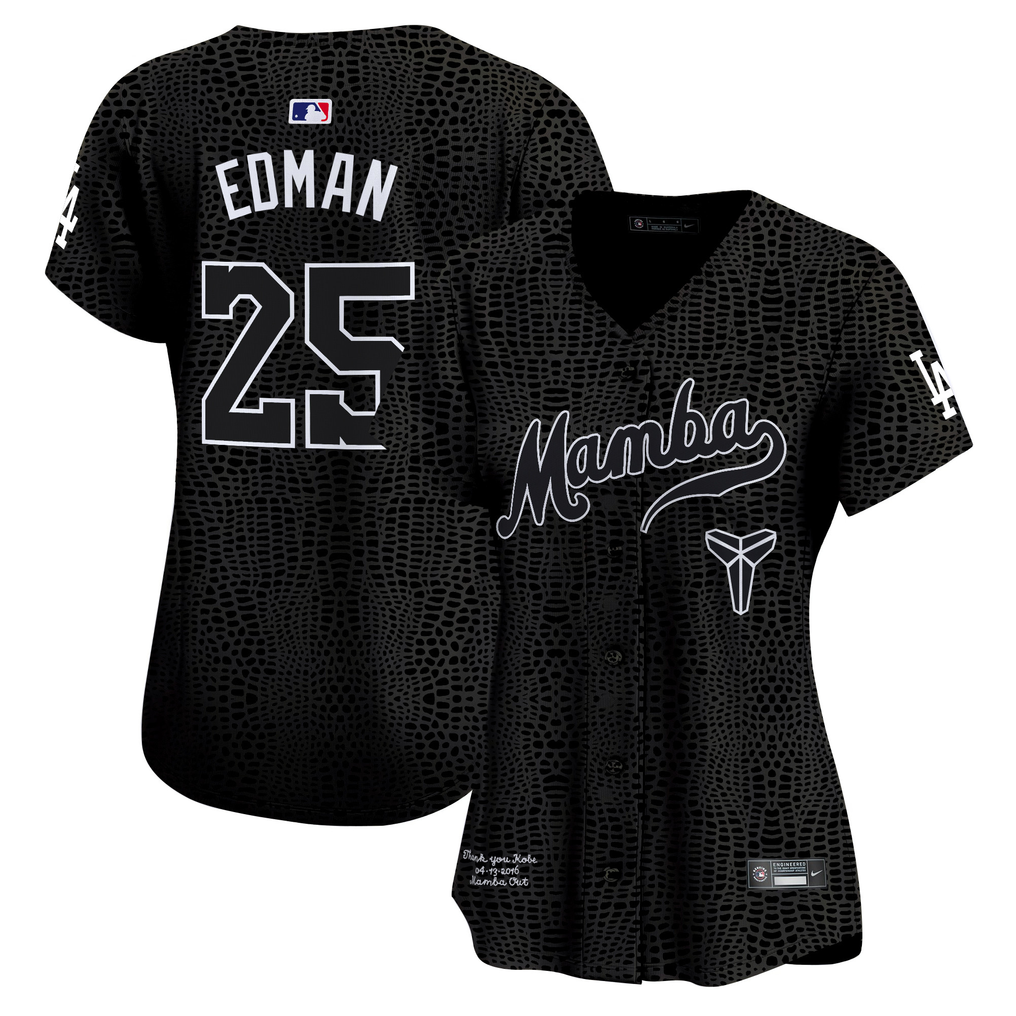 Tommy Edman Women's Los Angeles Dodgers Kobe Bryant Mamba Vapor Premier Limited Mamba Jersey - All Stitched