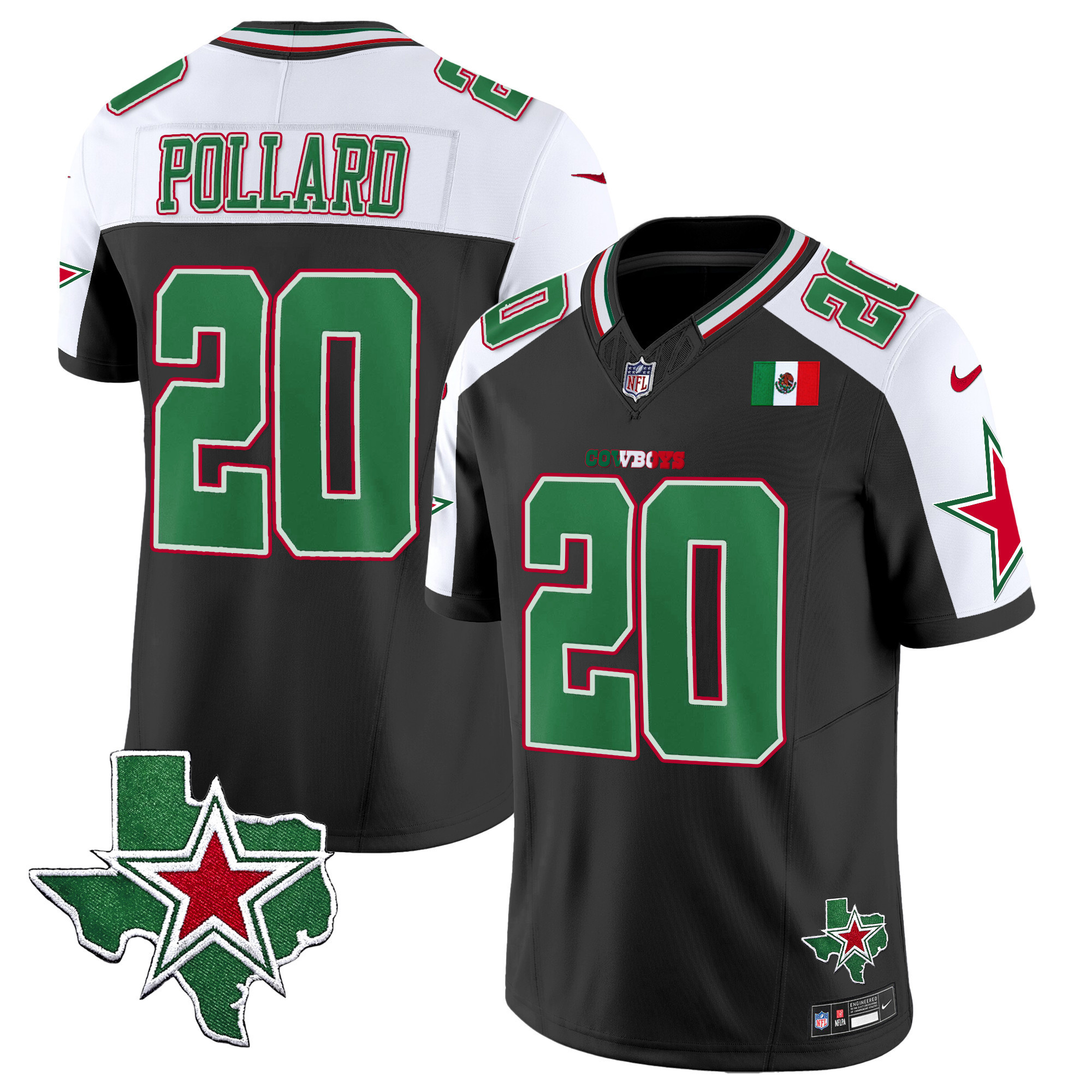 Tony Pollard Men's Dallas Cowboys 2024 Mexico Vapor Limited Alternate Jersey - All Stitched