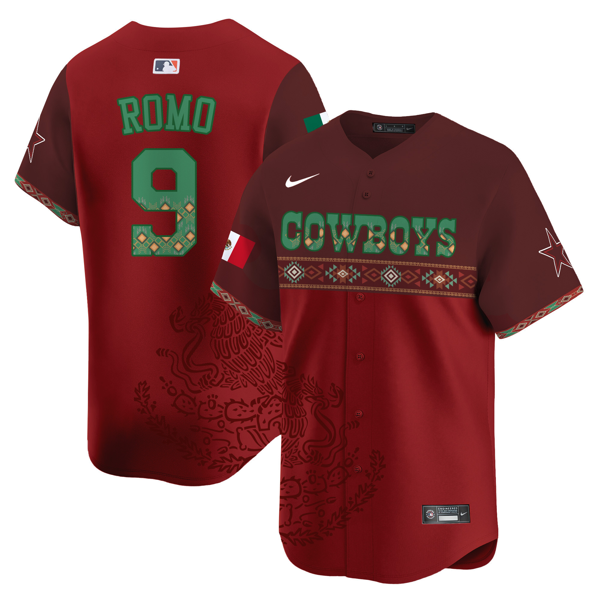 Tony Romo Men's Dallas Cowboys Mexico Vapor Premier Limited Jersey - Printed Red Jersey - All Stitched