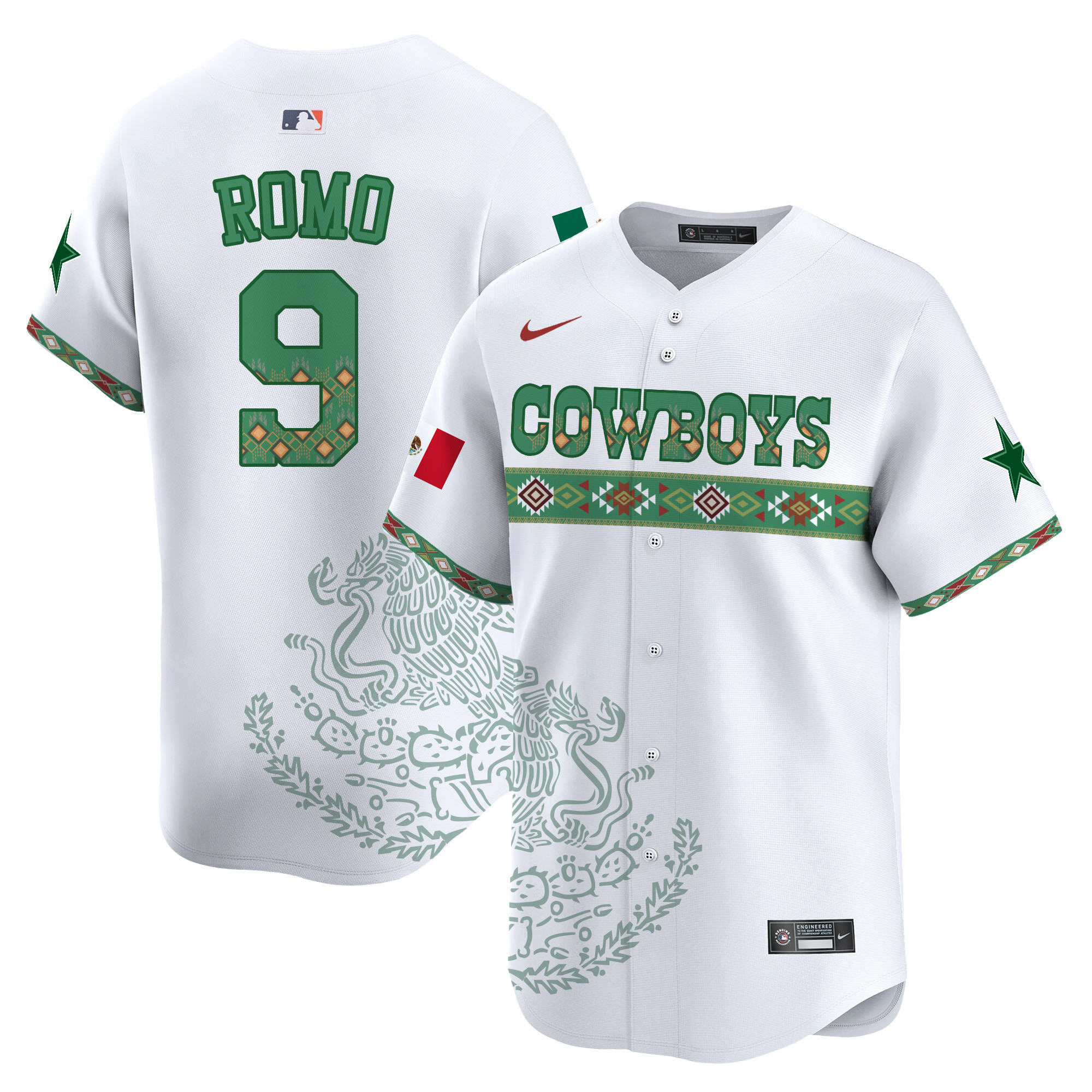 Tony Romo Men's Dallas Cowboys Mexico Vapor Premier Limited Jersey - Printed White Jersey - All Stitched